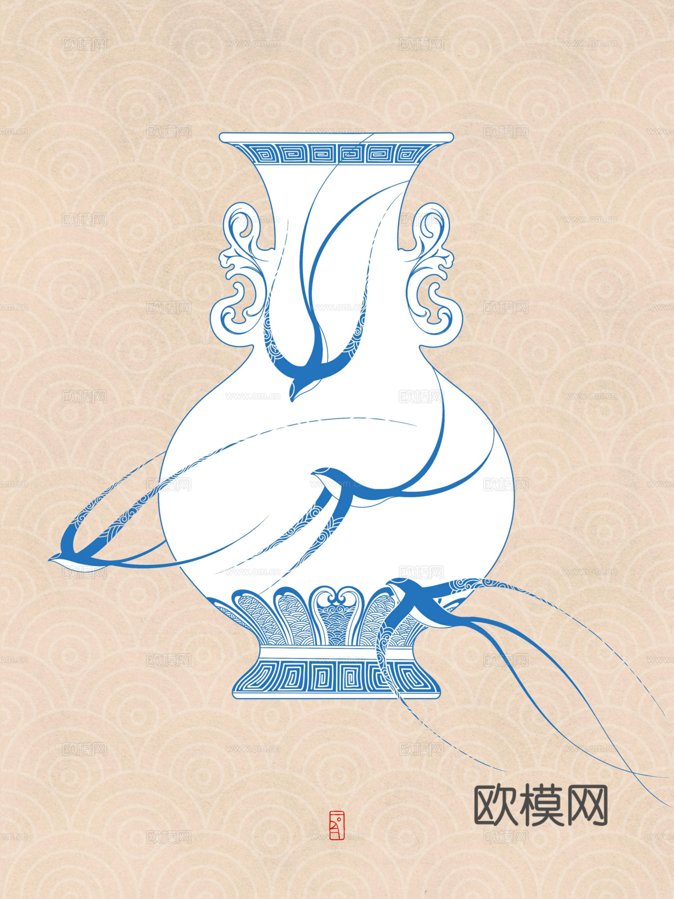 新中式燕子装饰画下载