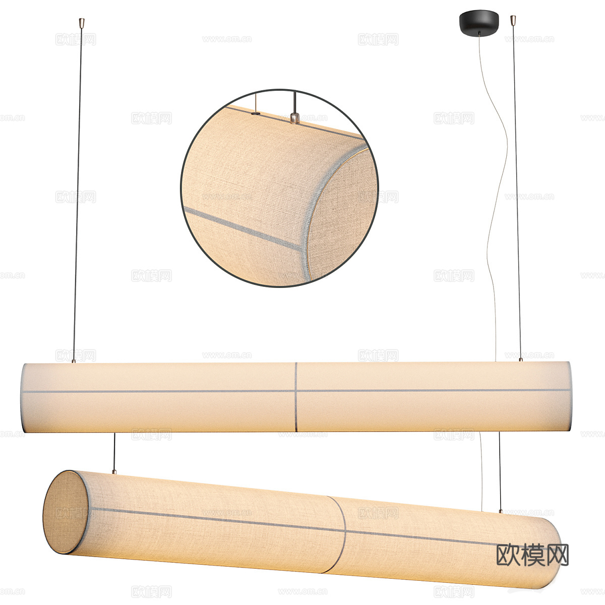 现代意式 HAHIRA 线性吊灯3d模型