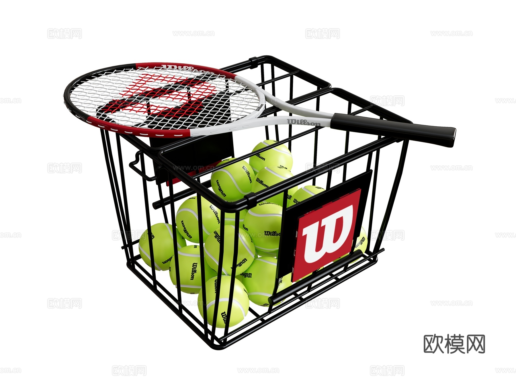 网球网球怕   铁篮子 运动器材  网球su模型