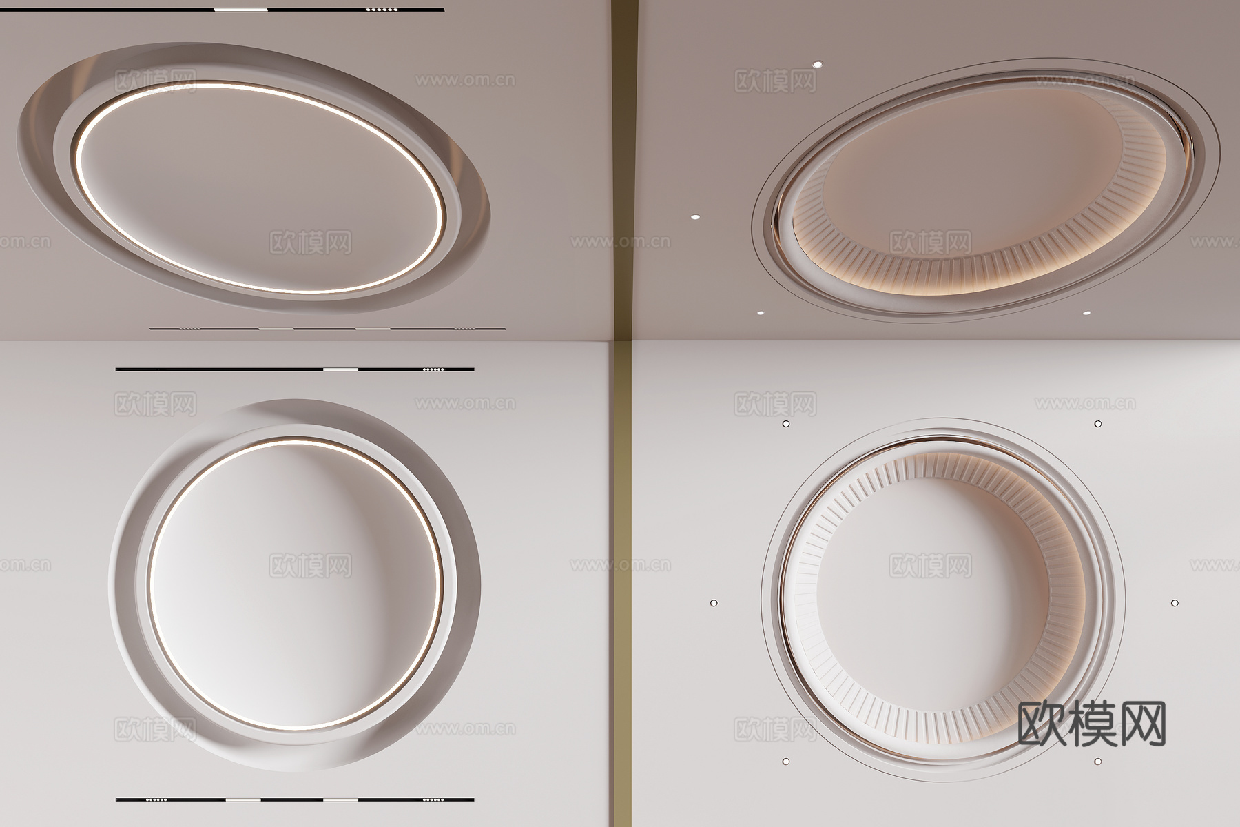 现代圆形吊顶su模型