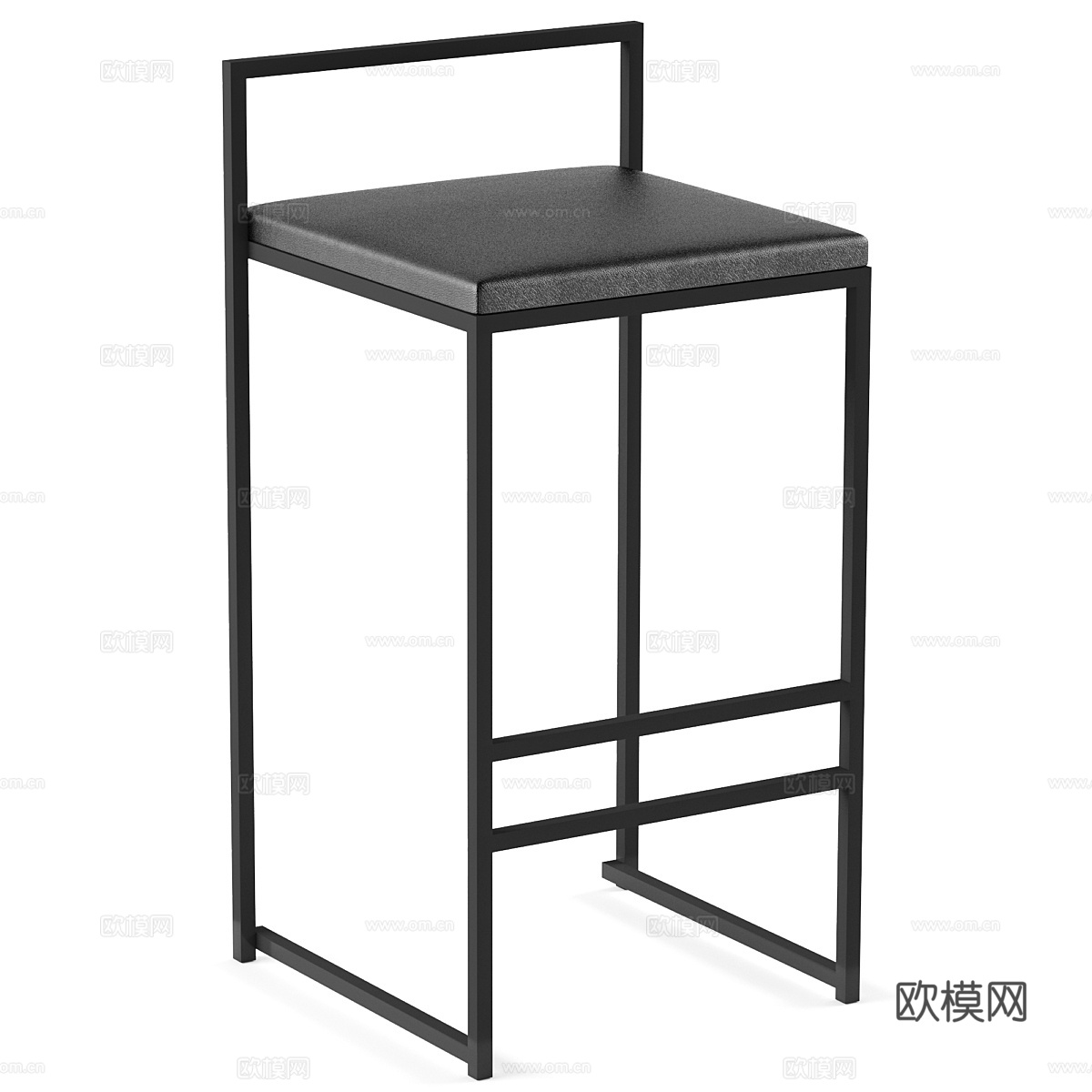新中式金属吧台椅3d模型下载（渲染图2）