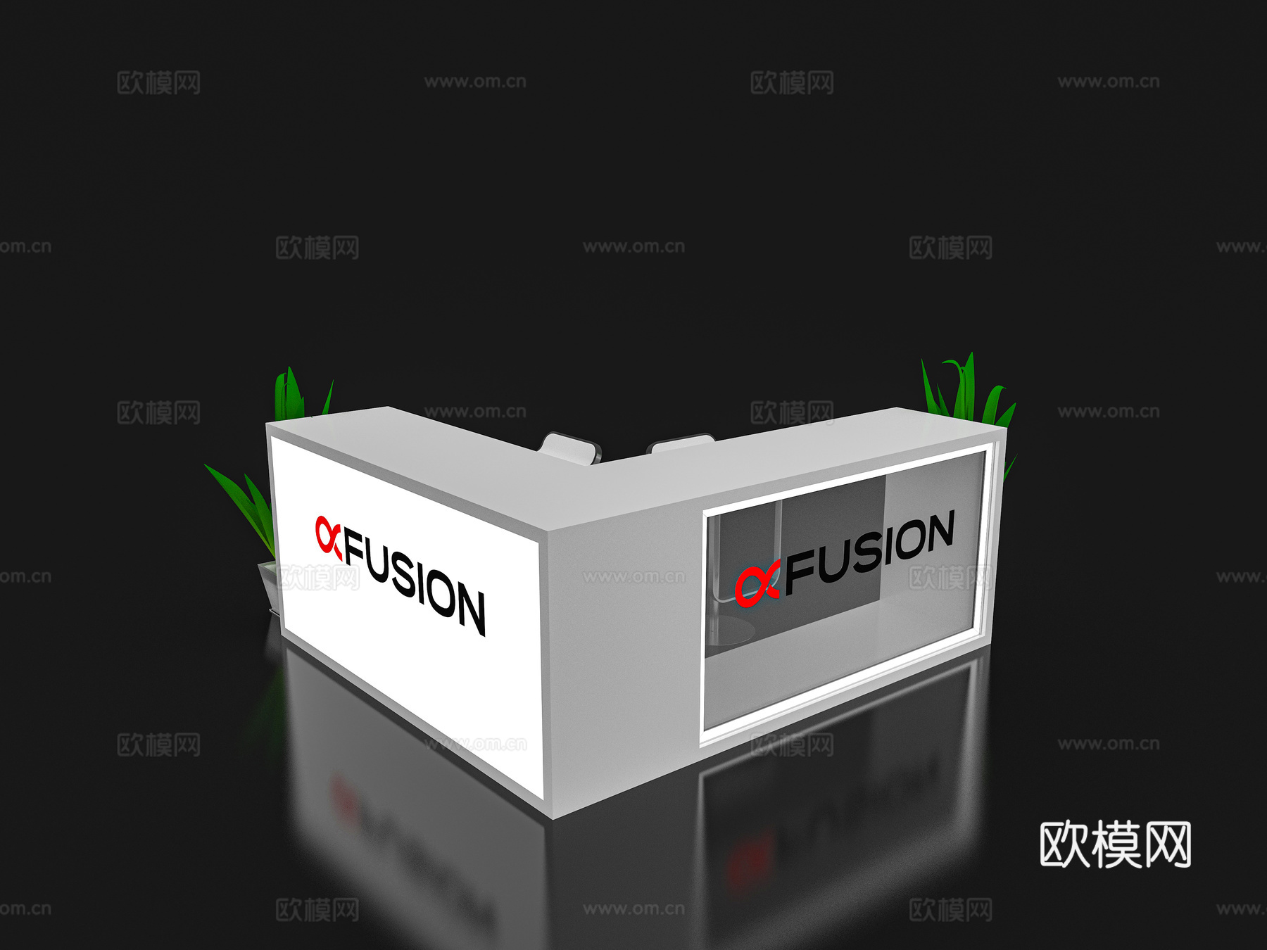 现代接待台 展览展示展台接待台 前台 吧台 柜台 桌台3d模型