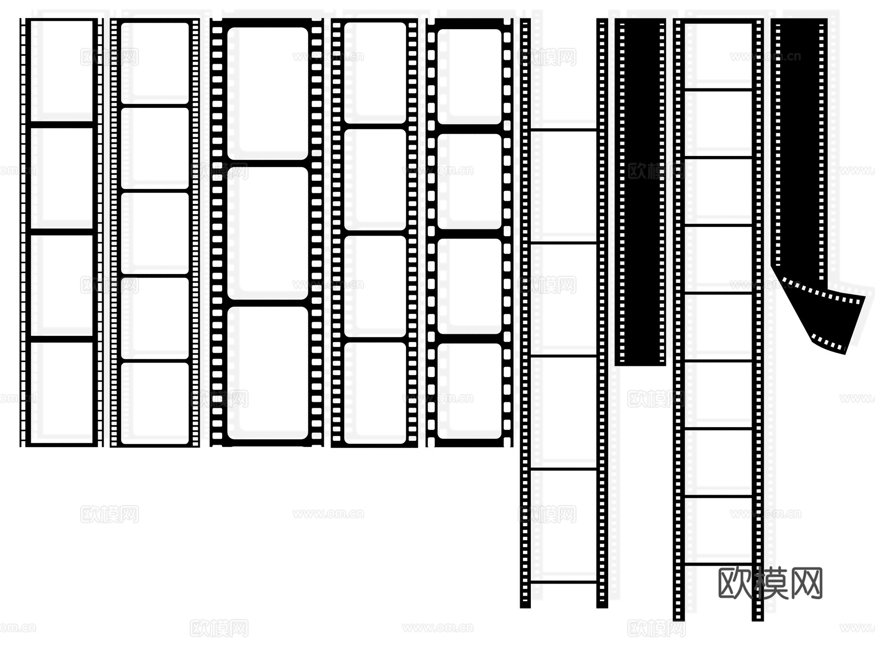 现代胶卷，底片，动感，科技元素，剪影，剪纸，墙饰，胶片，摄影3d模型