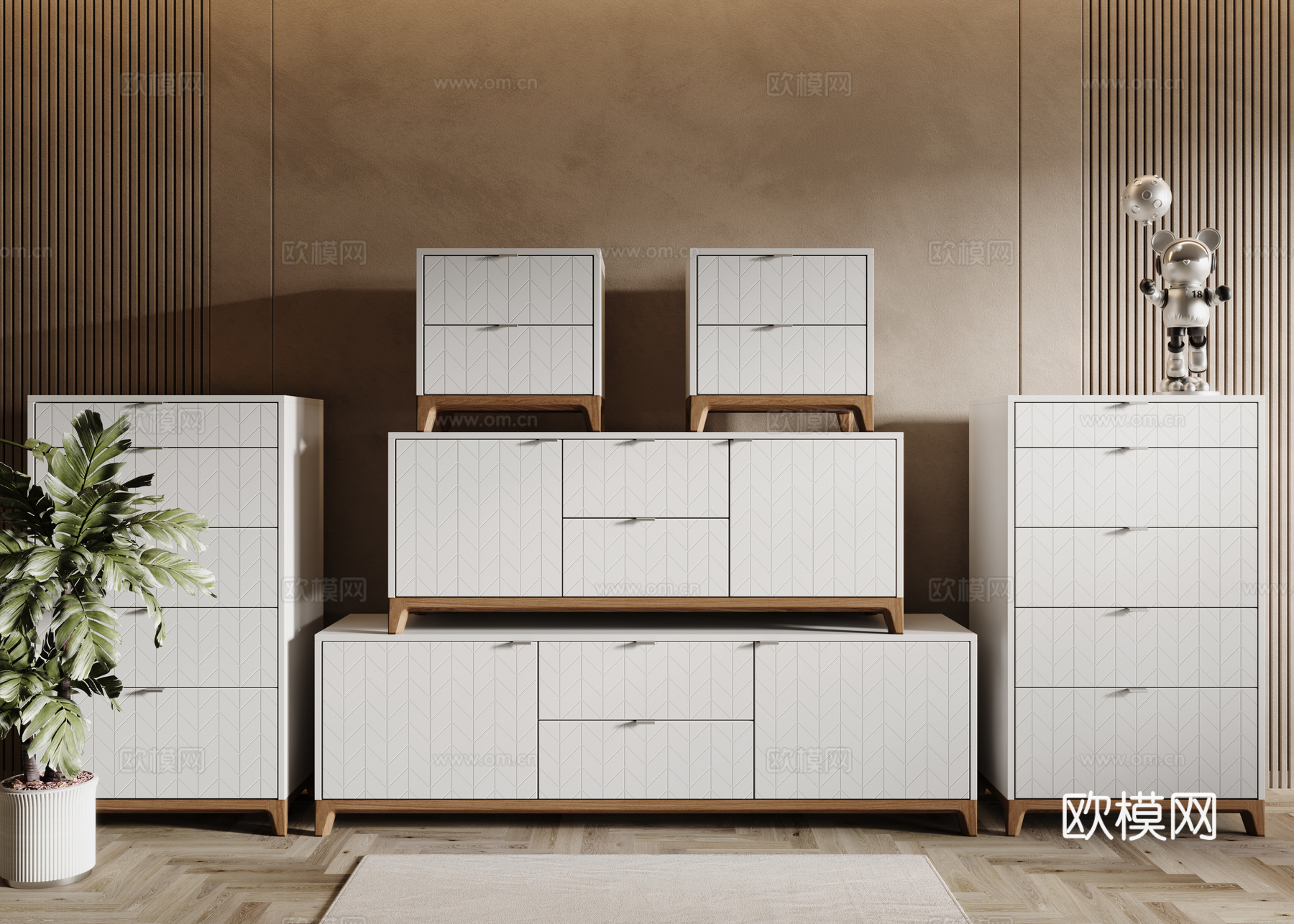 现代装饰柜 电视柜  玄关柜su模型