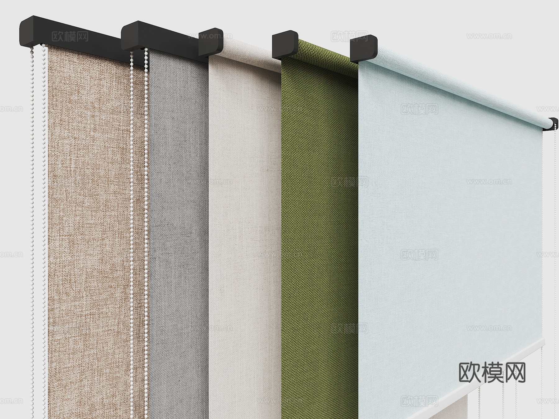 现代办公室卷帘 落地窗卷帘 卷帘 窗帘 布帘su模型