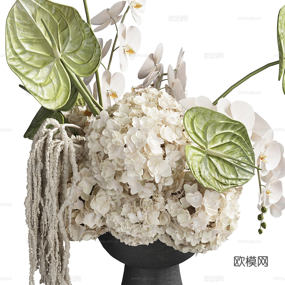 新中式花瓶花艺3d模型