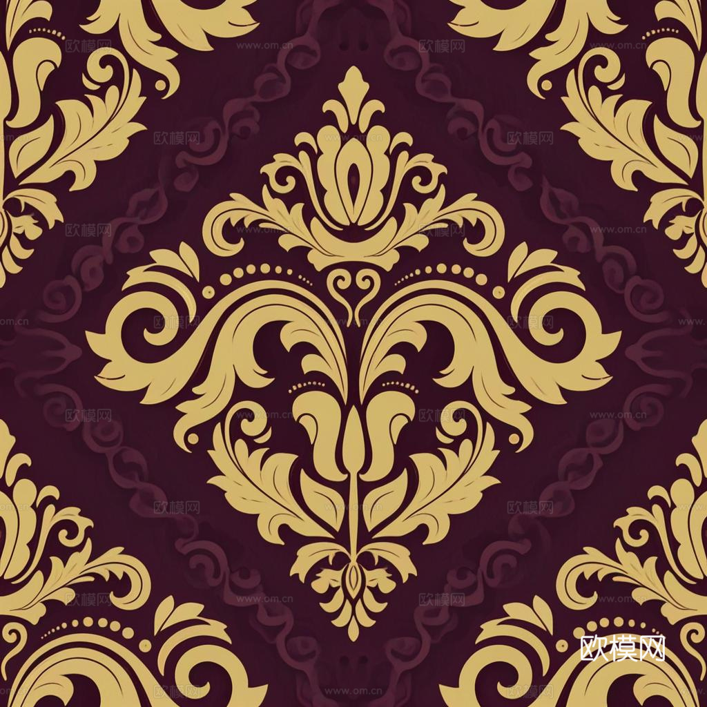 欧式传统复古花纹壁纸墙纸墙布贴图下载