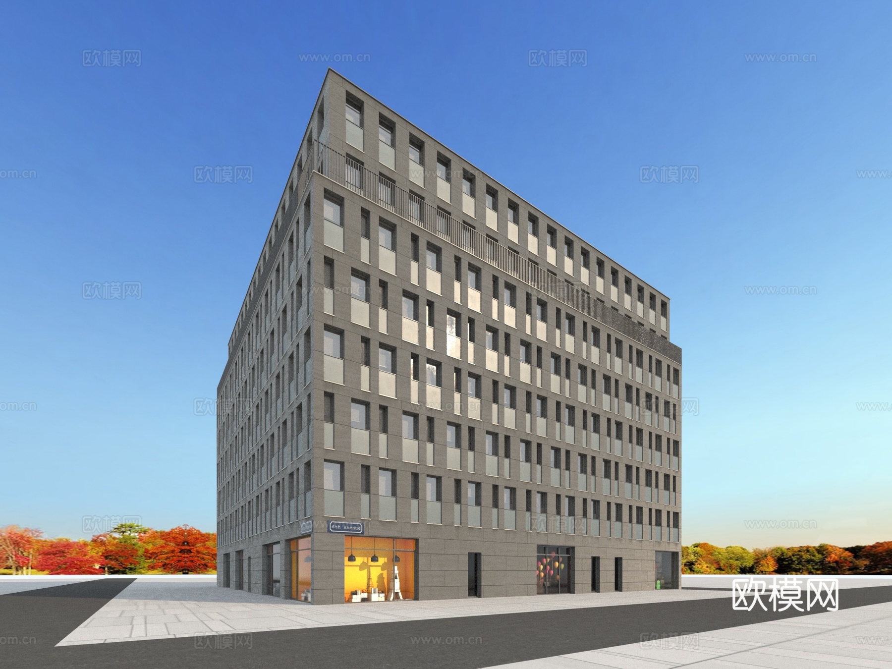 建筑外观  欧式建筑3d模型