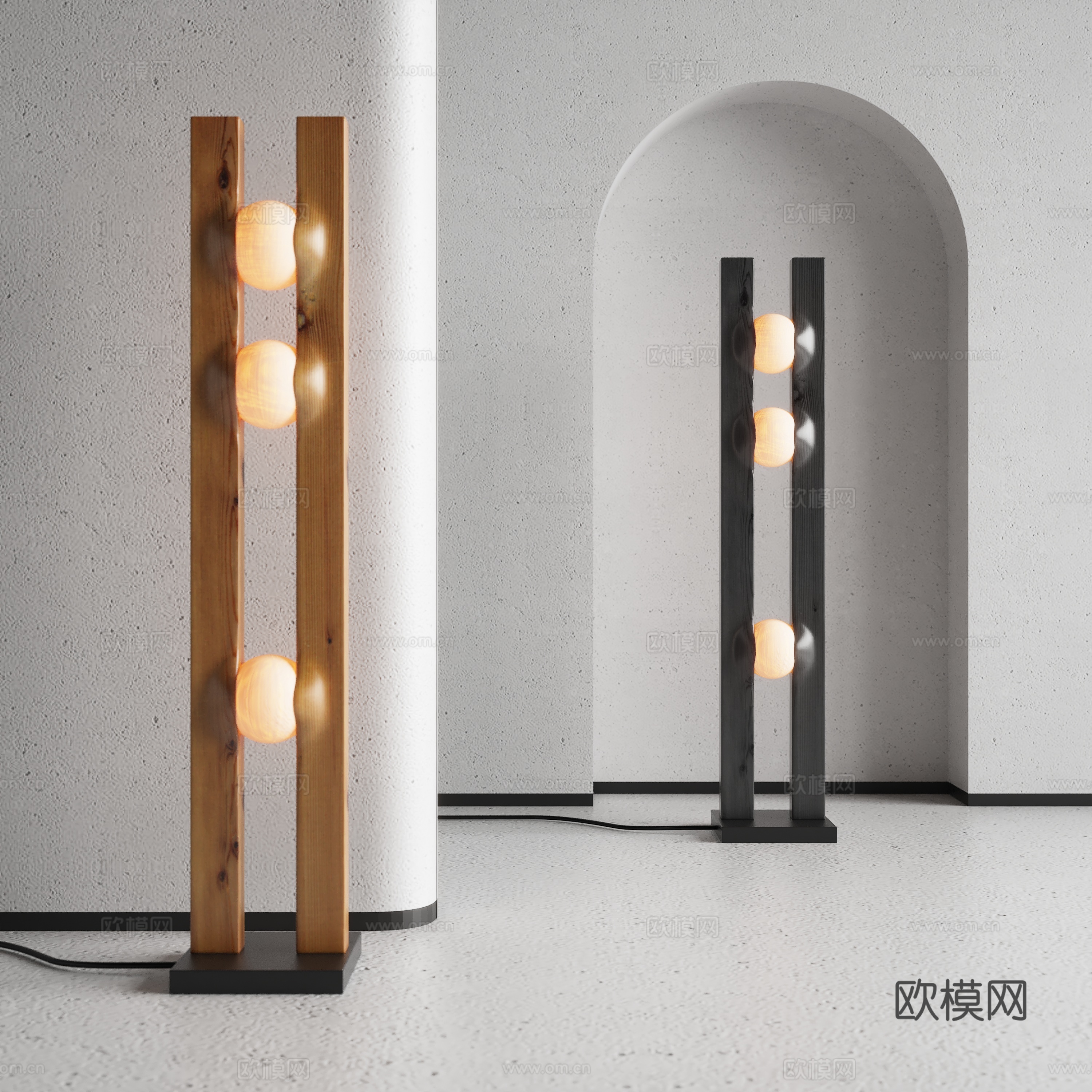 诧寂风落地灯3d模型下载