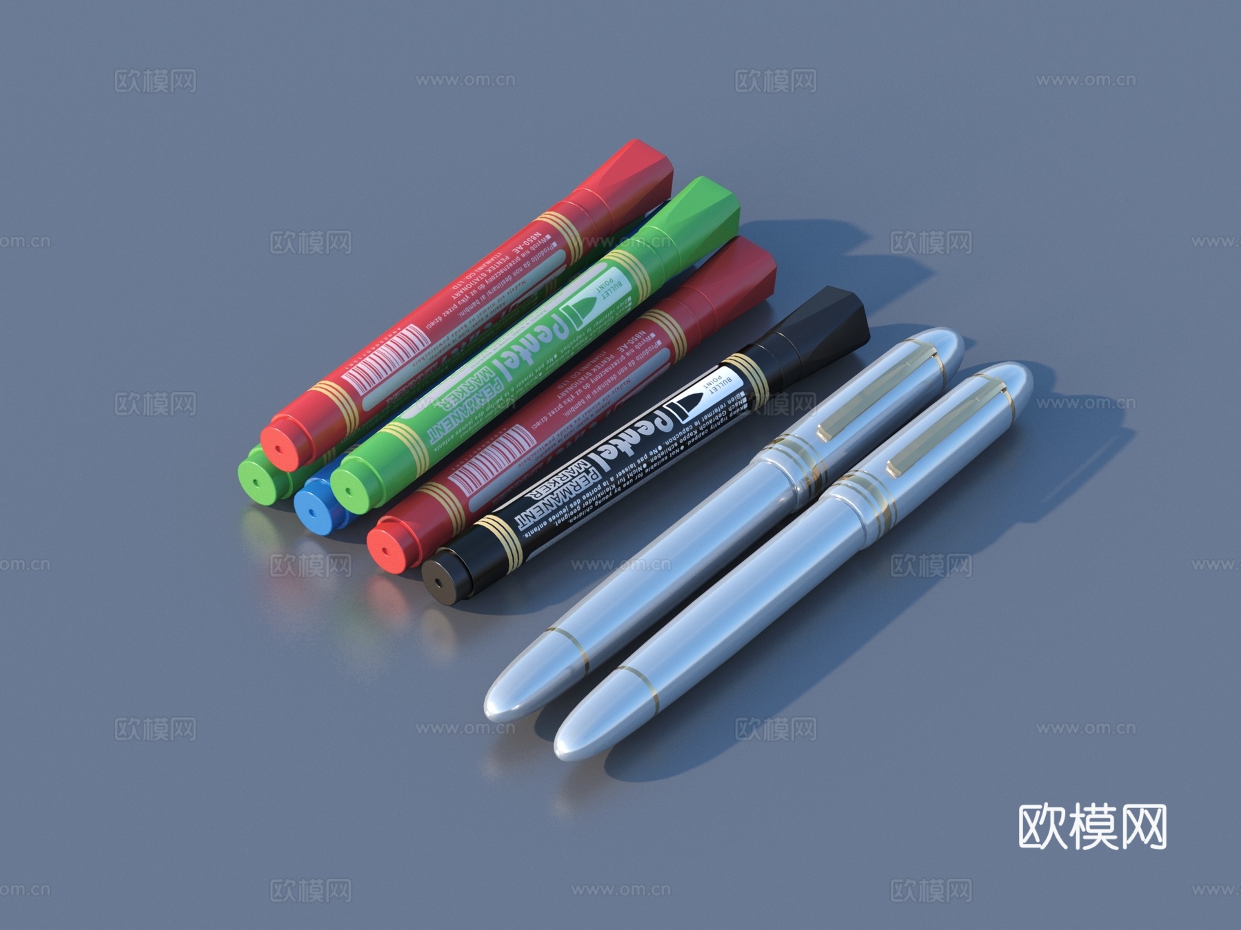 记号笔 笔 画笔 彩色笔 中性笔3d模型