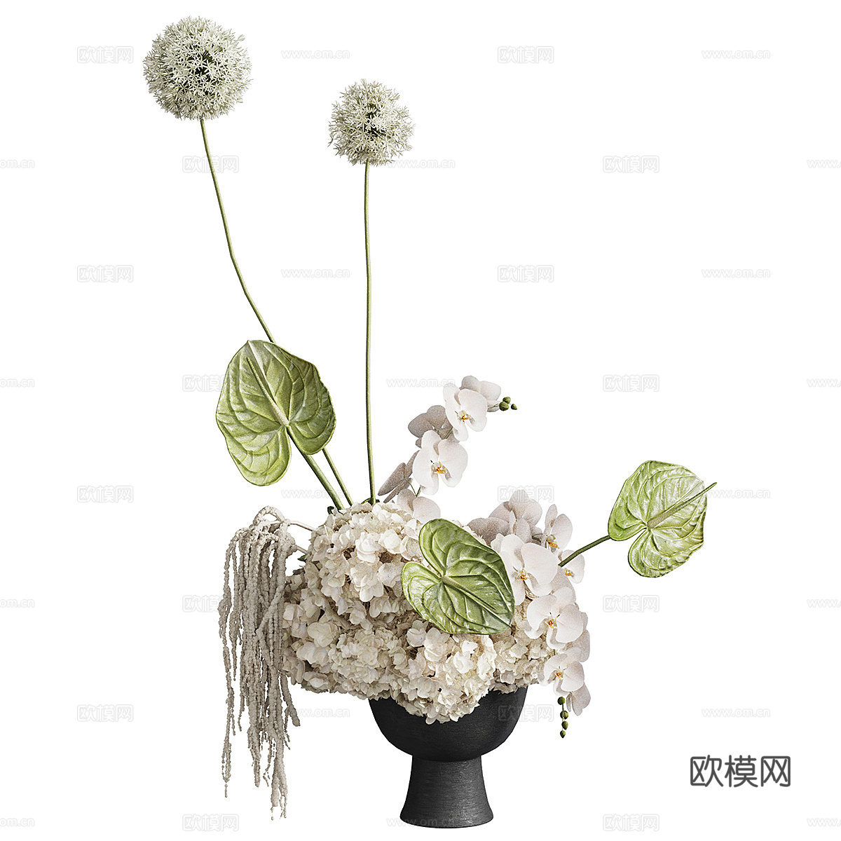 新中式花瓶花艺3d模型