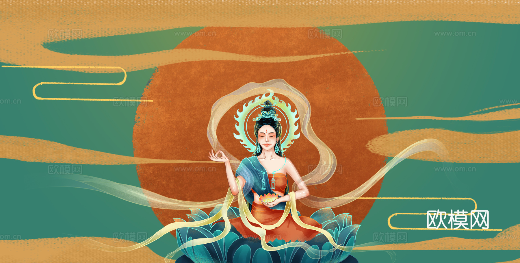 新中式敦煌壁画
