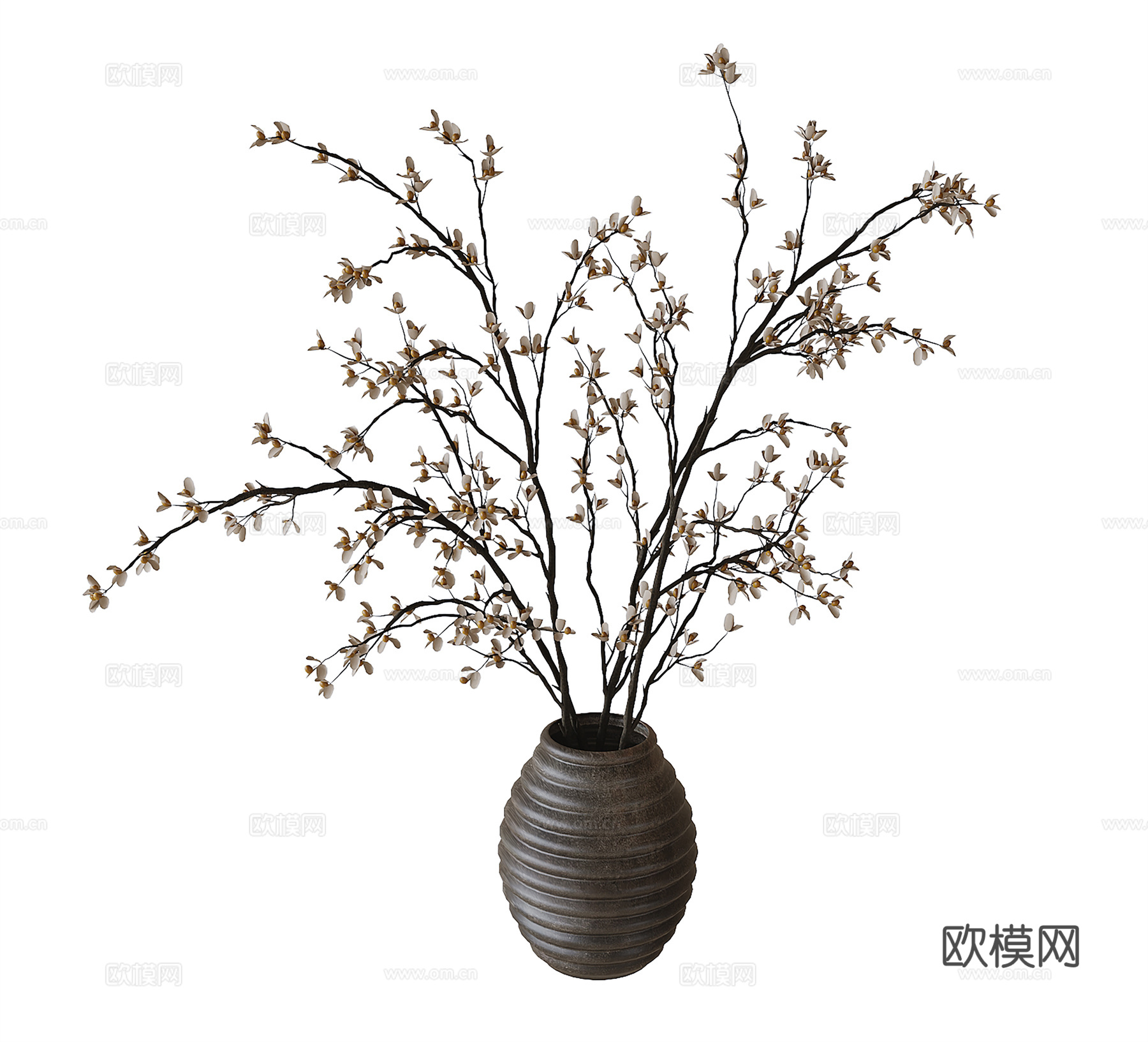 现代花瓶花艺 插花花艺3d模型