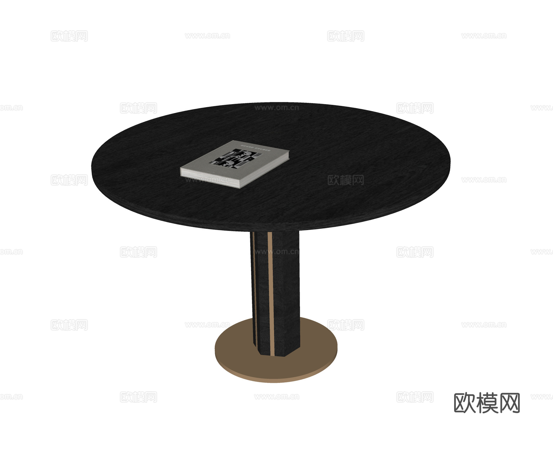 现代圆形餐桌su模型