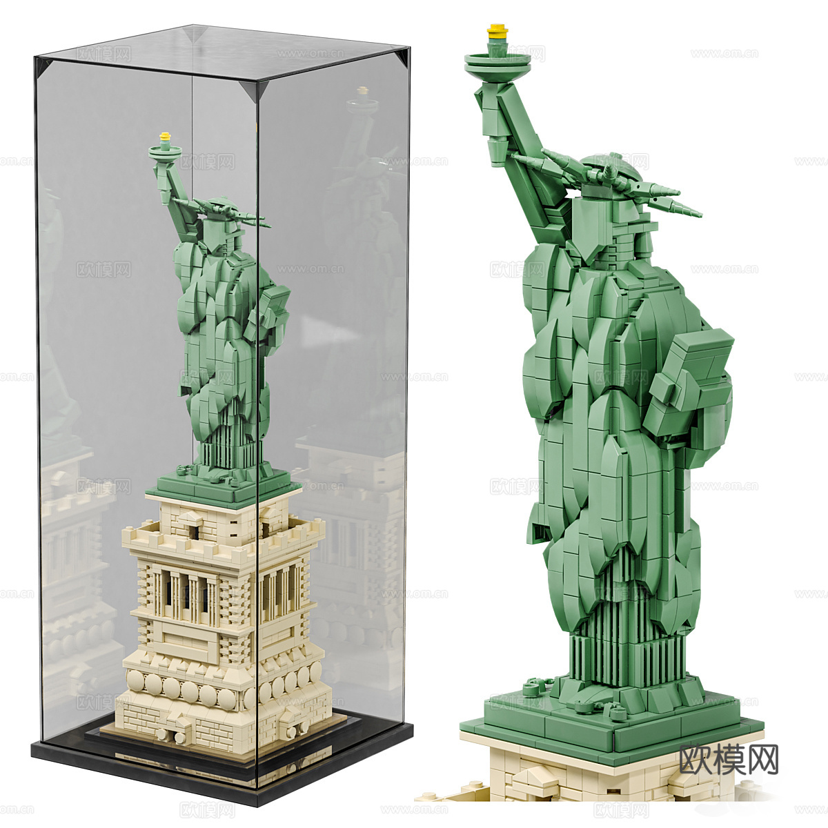 LEGO Architecture 自由女神像 积木3d模型