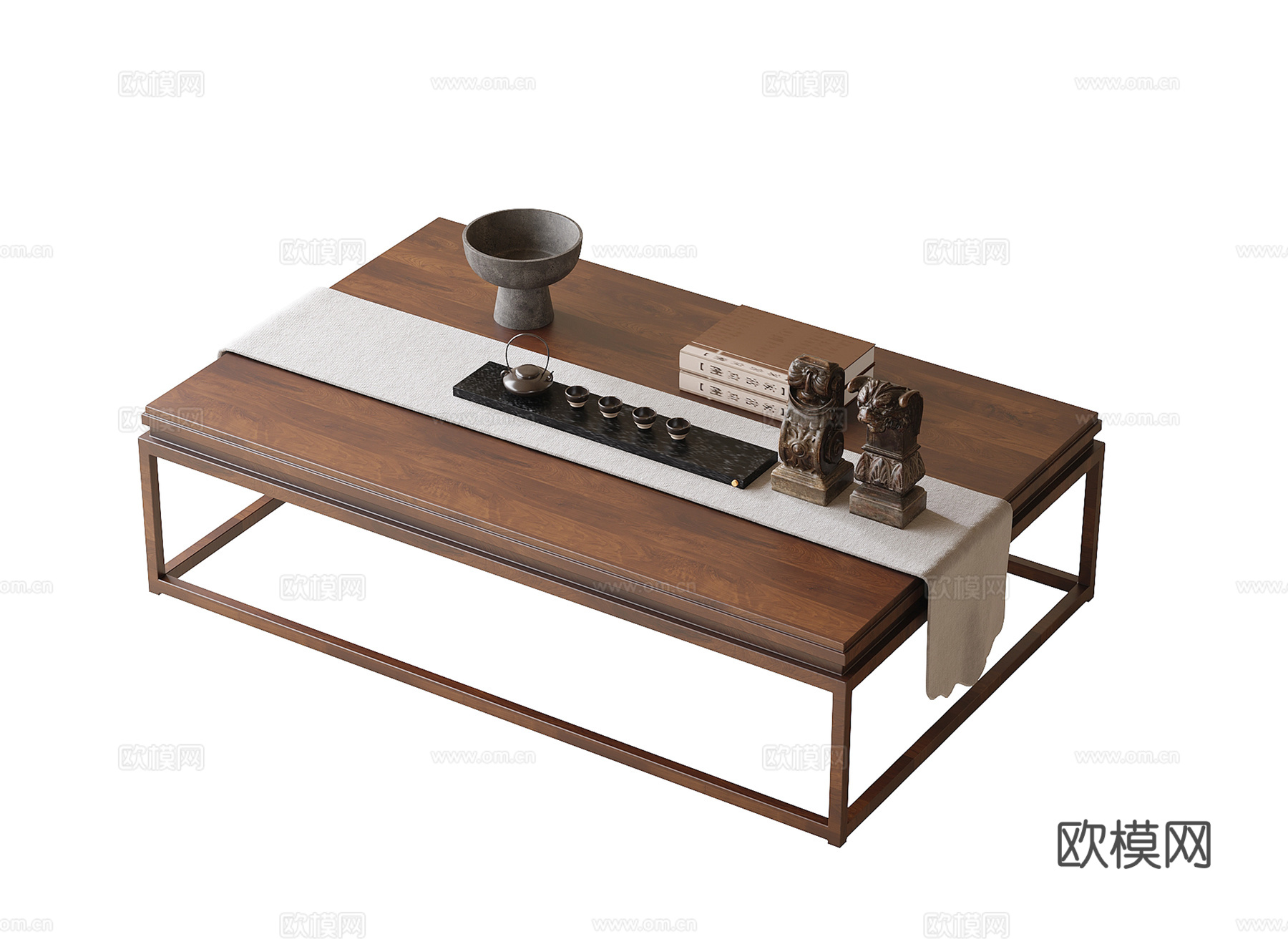 新中式茶几su模型