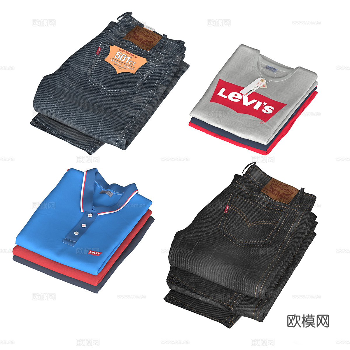 Levis 服装套装3d模型