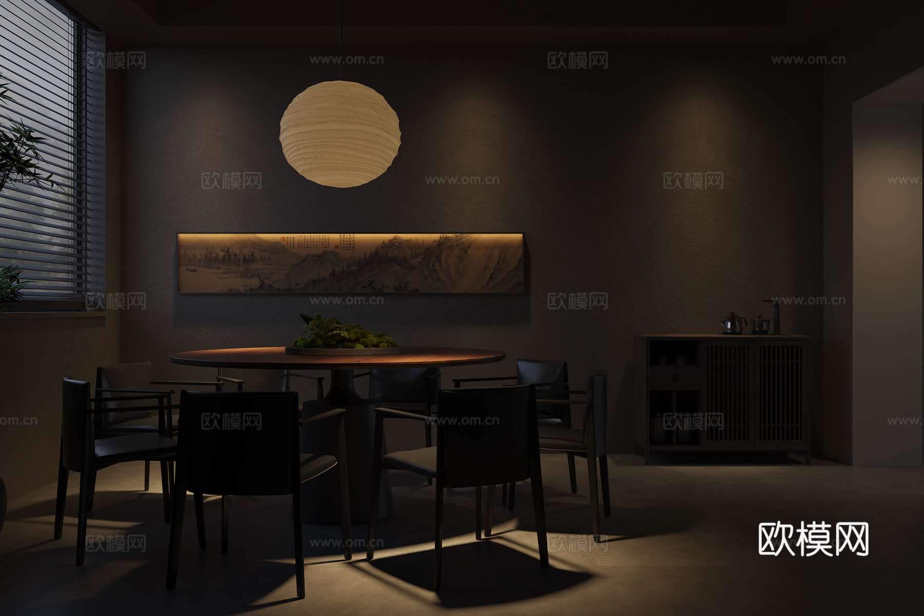 包间，餐桌椅3d模型