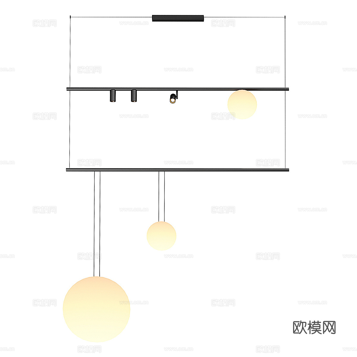 现代意式轻奢 Vibia 装饰吊灯3d模型