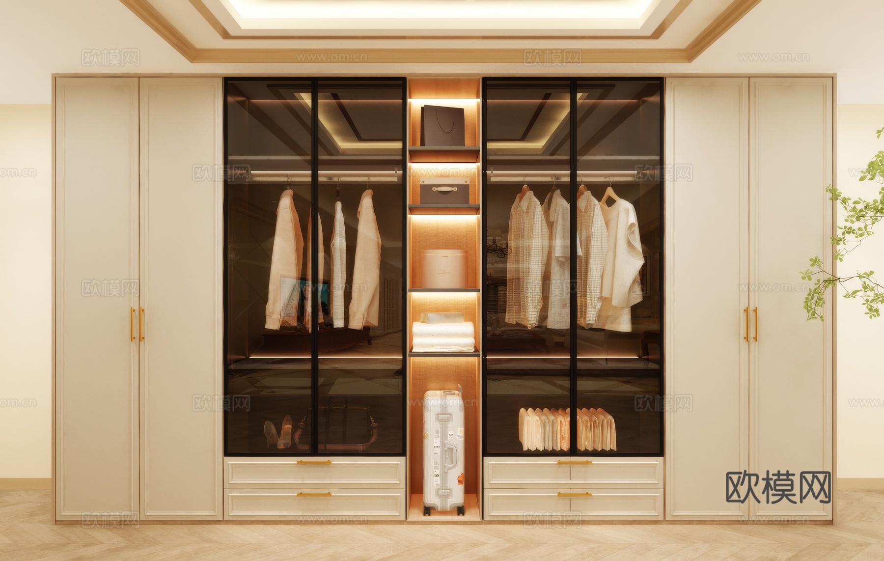衣柜 衣帽柜 衣柜效果图 衣柜设计 衣柜家具3d模型下载