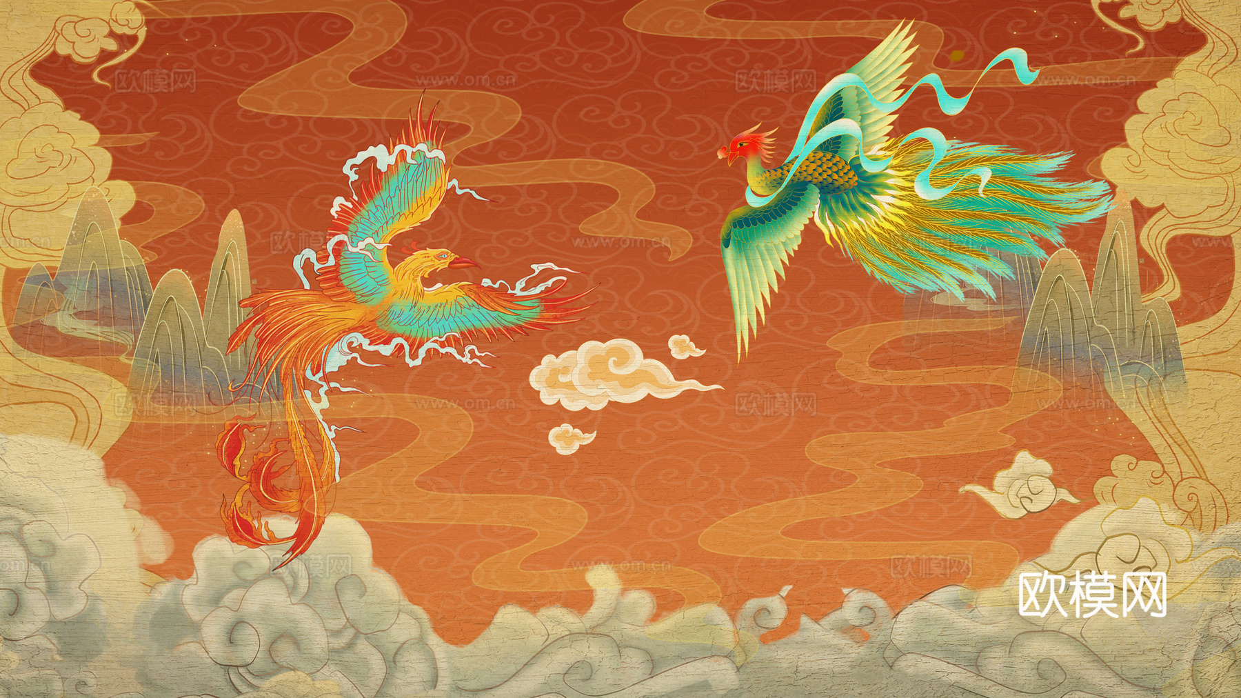 新中式敦煌壁画