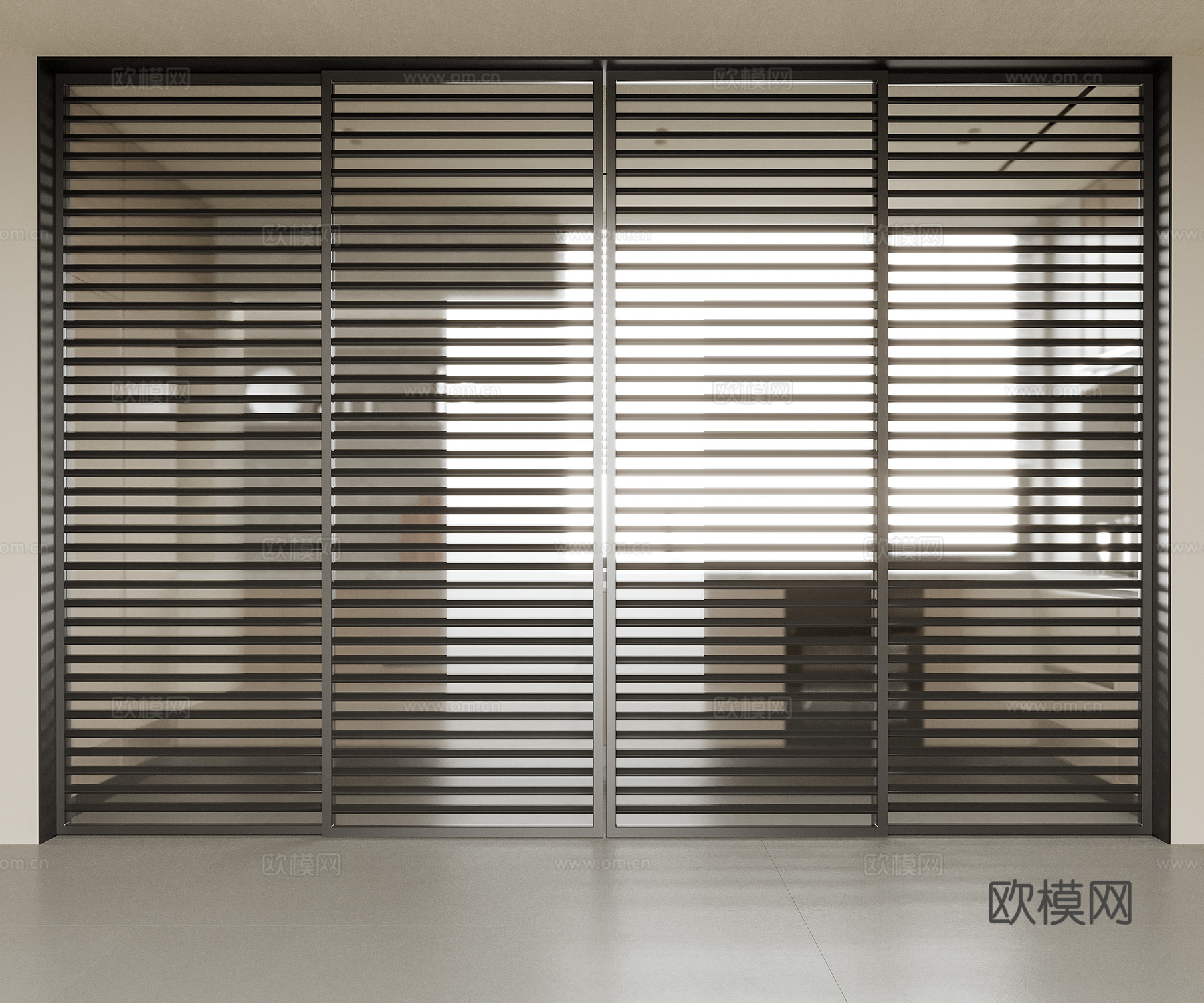 现代厨房推拉门3d模型