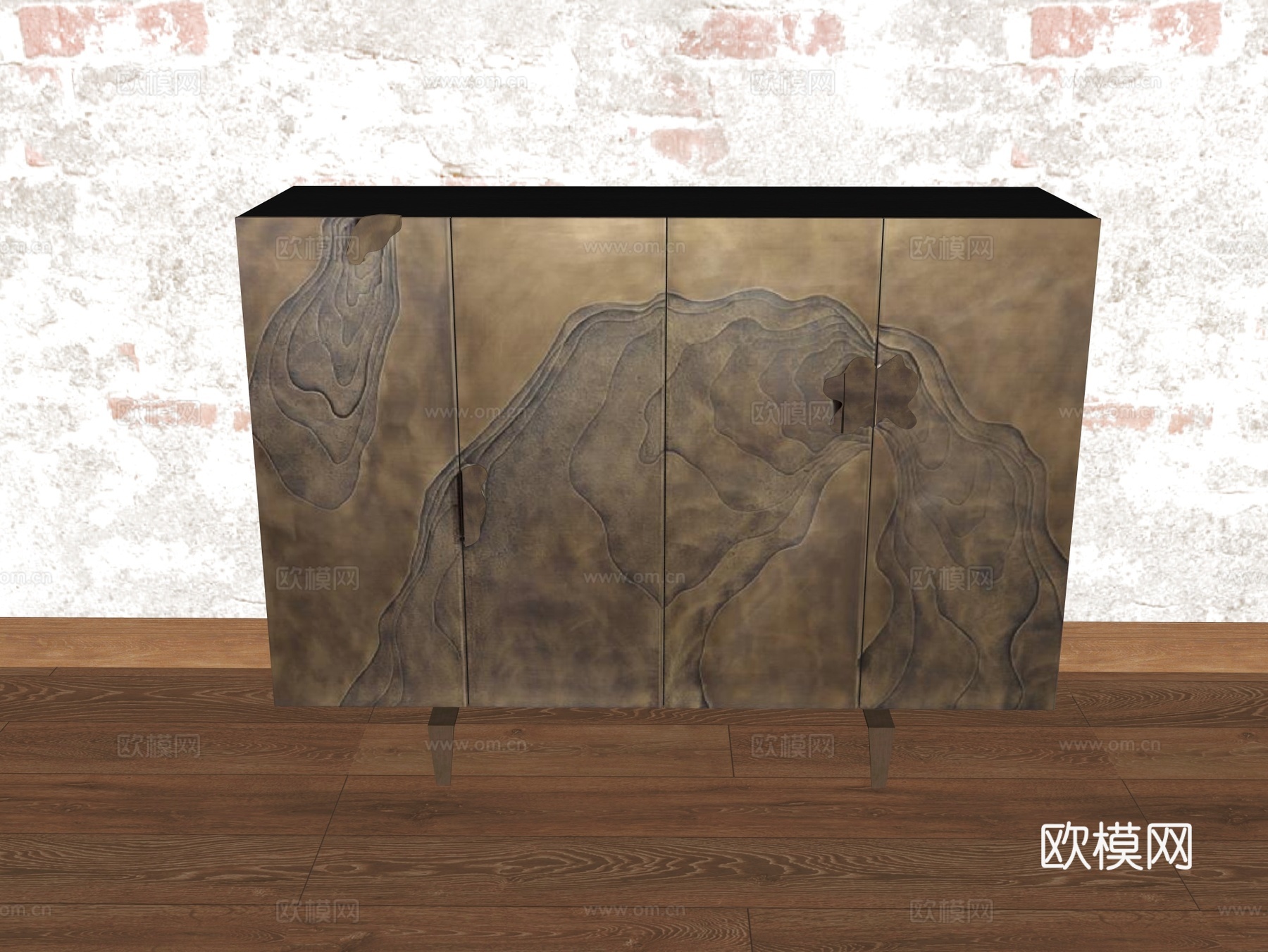 装饰柜 储物柜 餐边柜  老旧柜子 老旧家具su模型