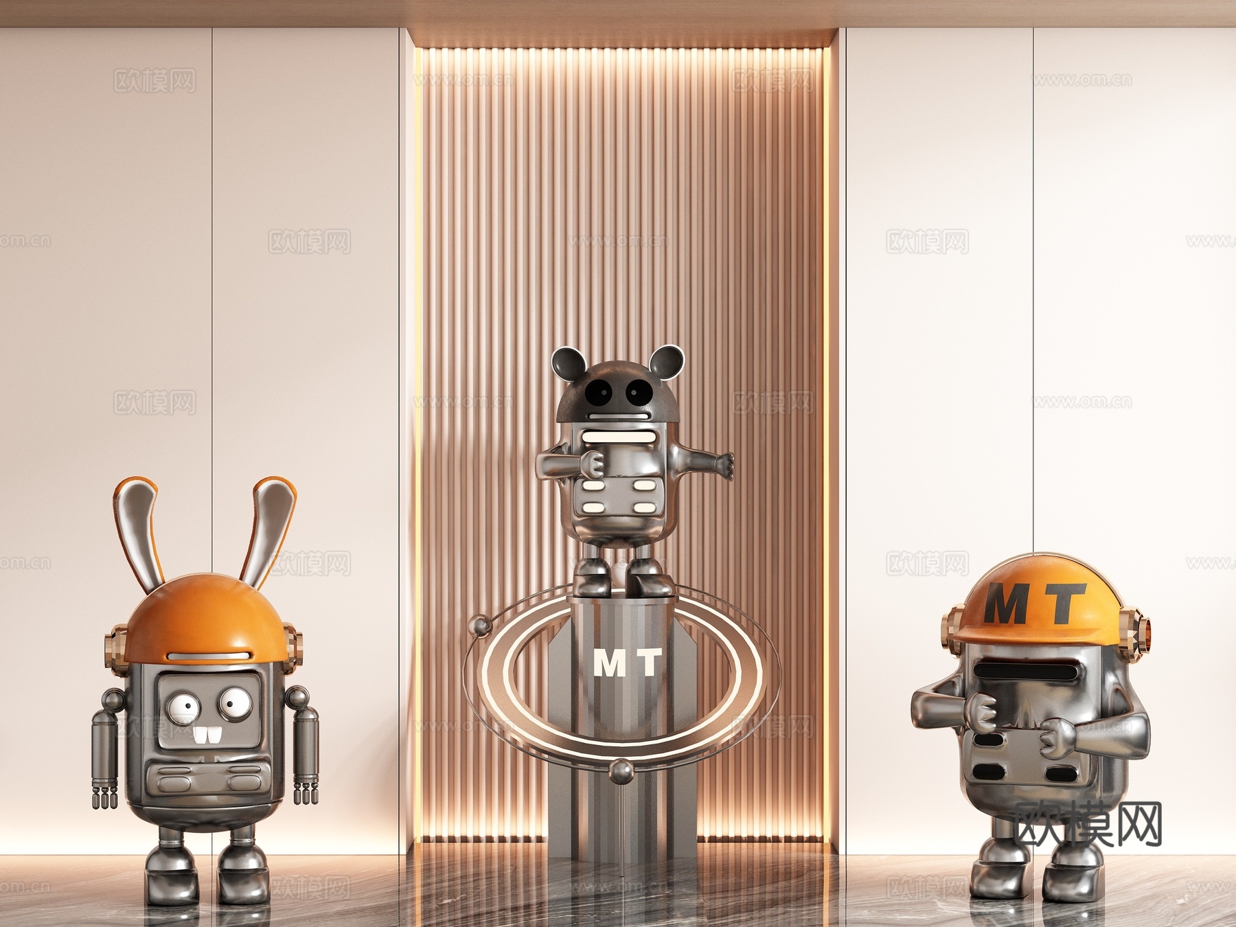 卡通雕塑公仔摆件su模型