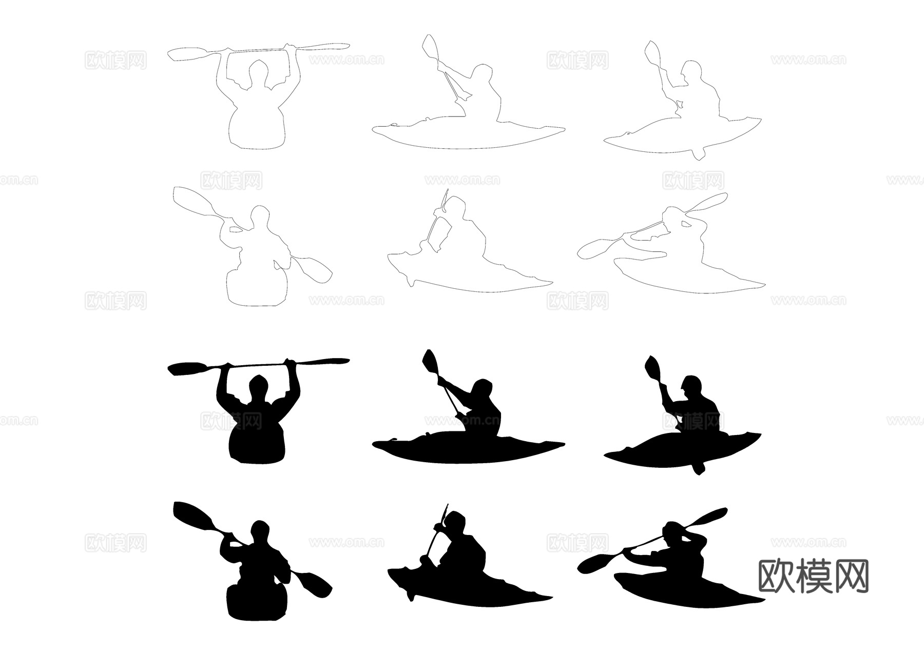 皮划艇选手 皮划艇运动员 皮划艇赛手 竞技皮划艇选手 皮划艇cad施工图下载