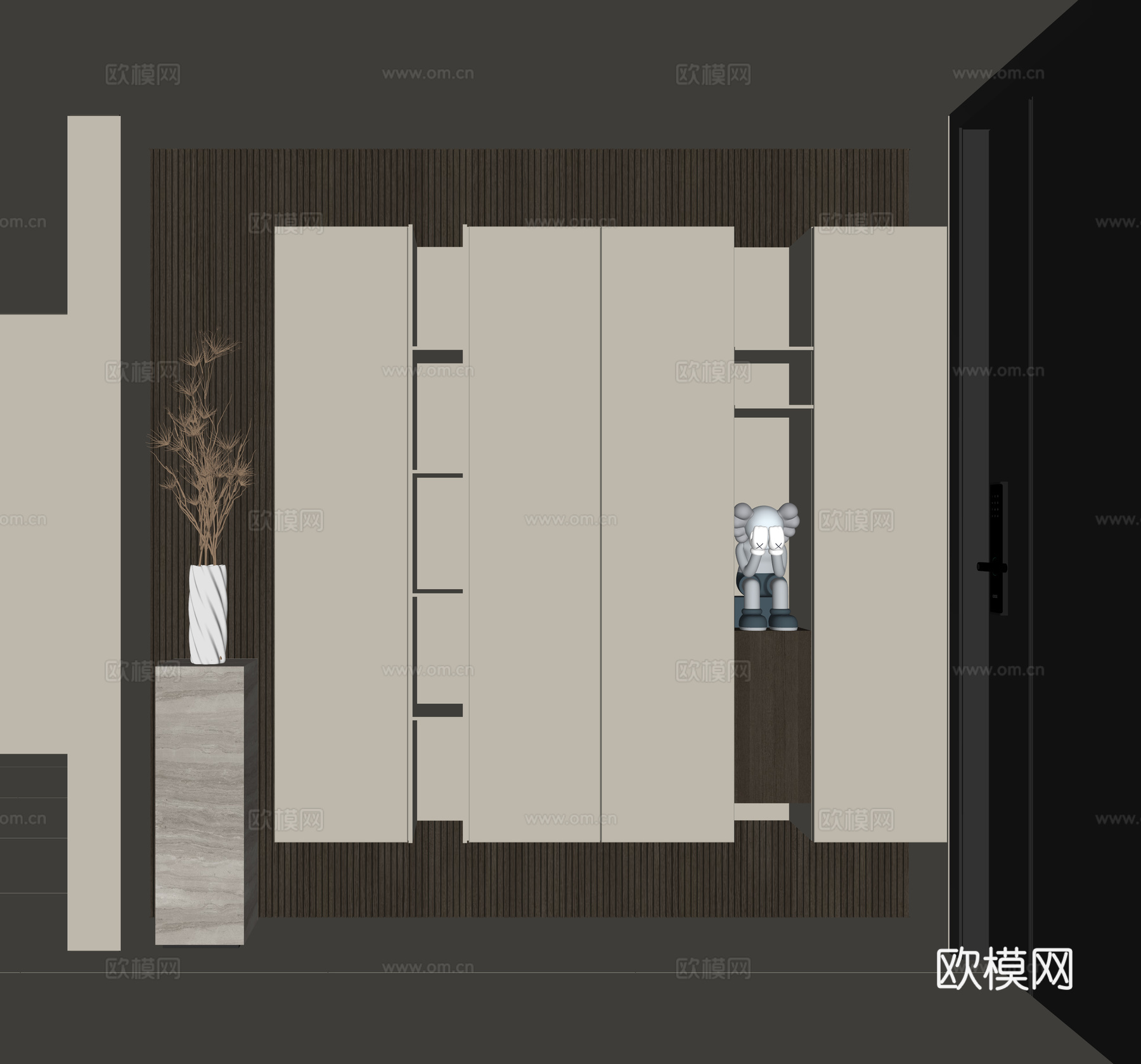现代入户鞋柜su模型
