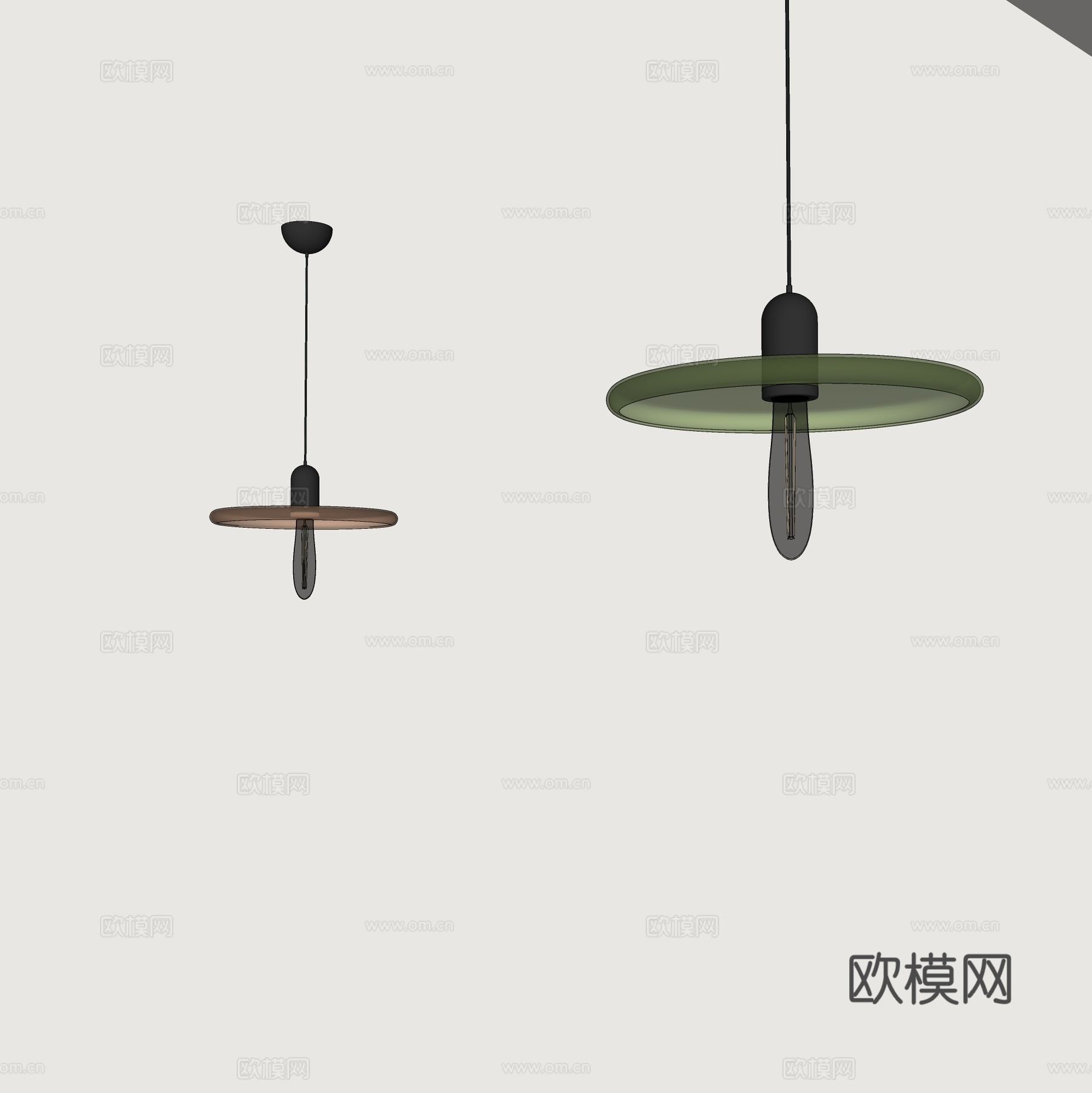 现代吊灯 小吊灯 玻璃吊灯su模型