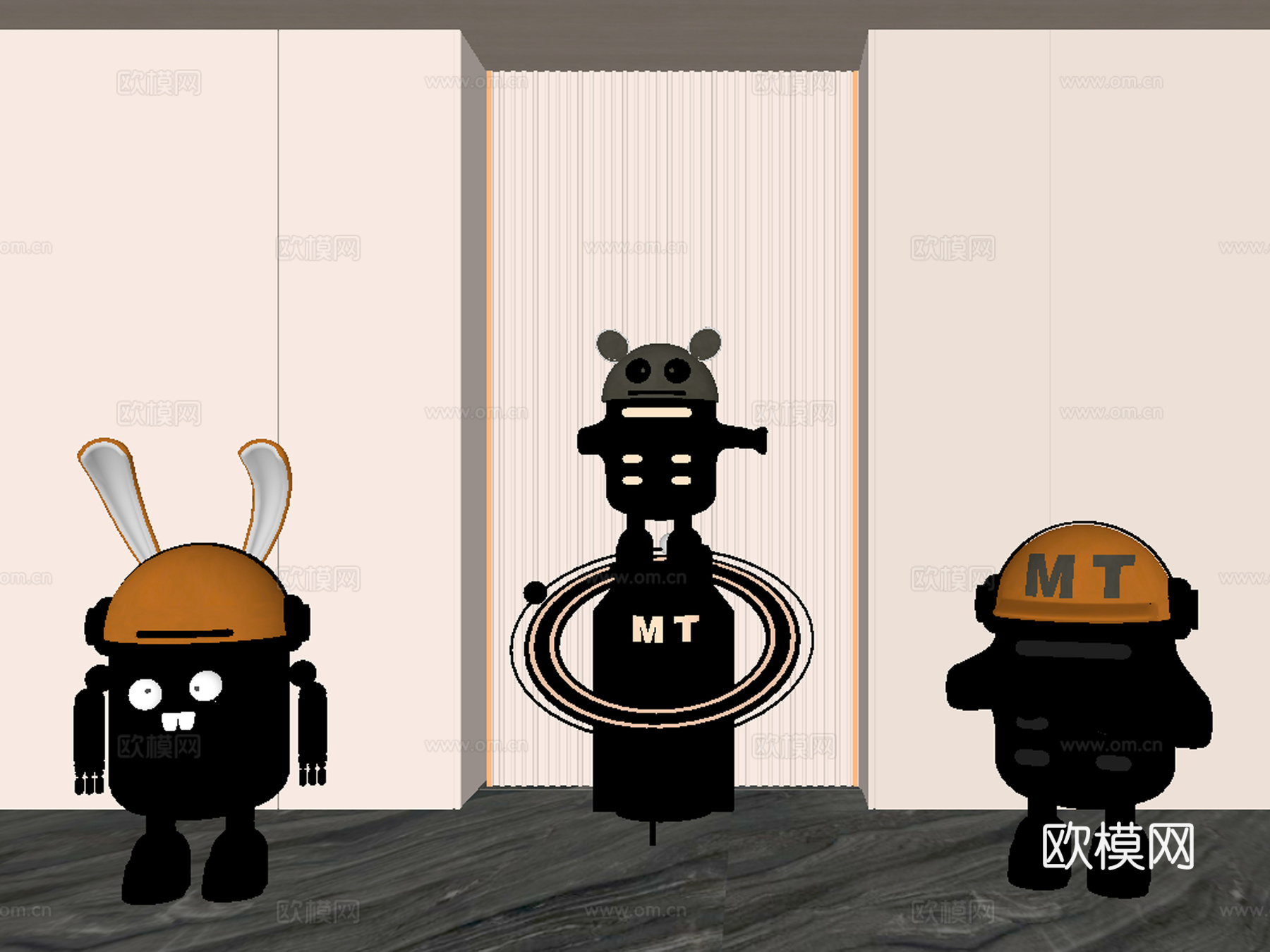 卡通雕塑公仔摆件su模型