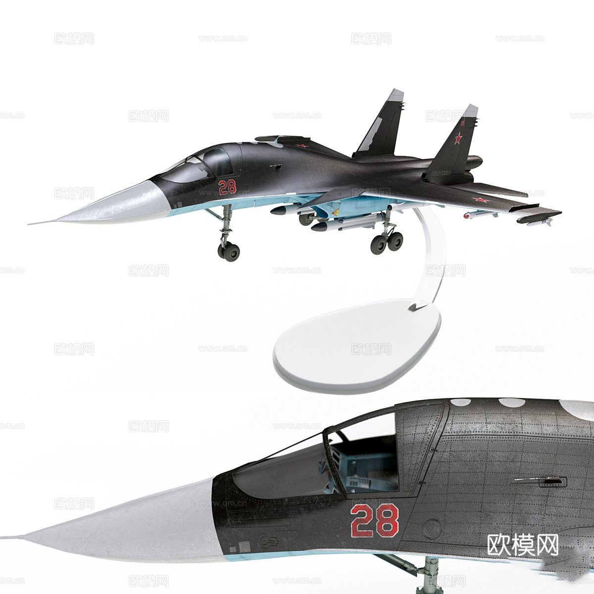 SU-34 飞机模型3d模型