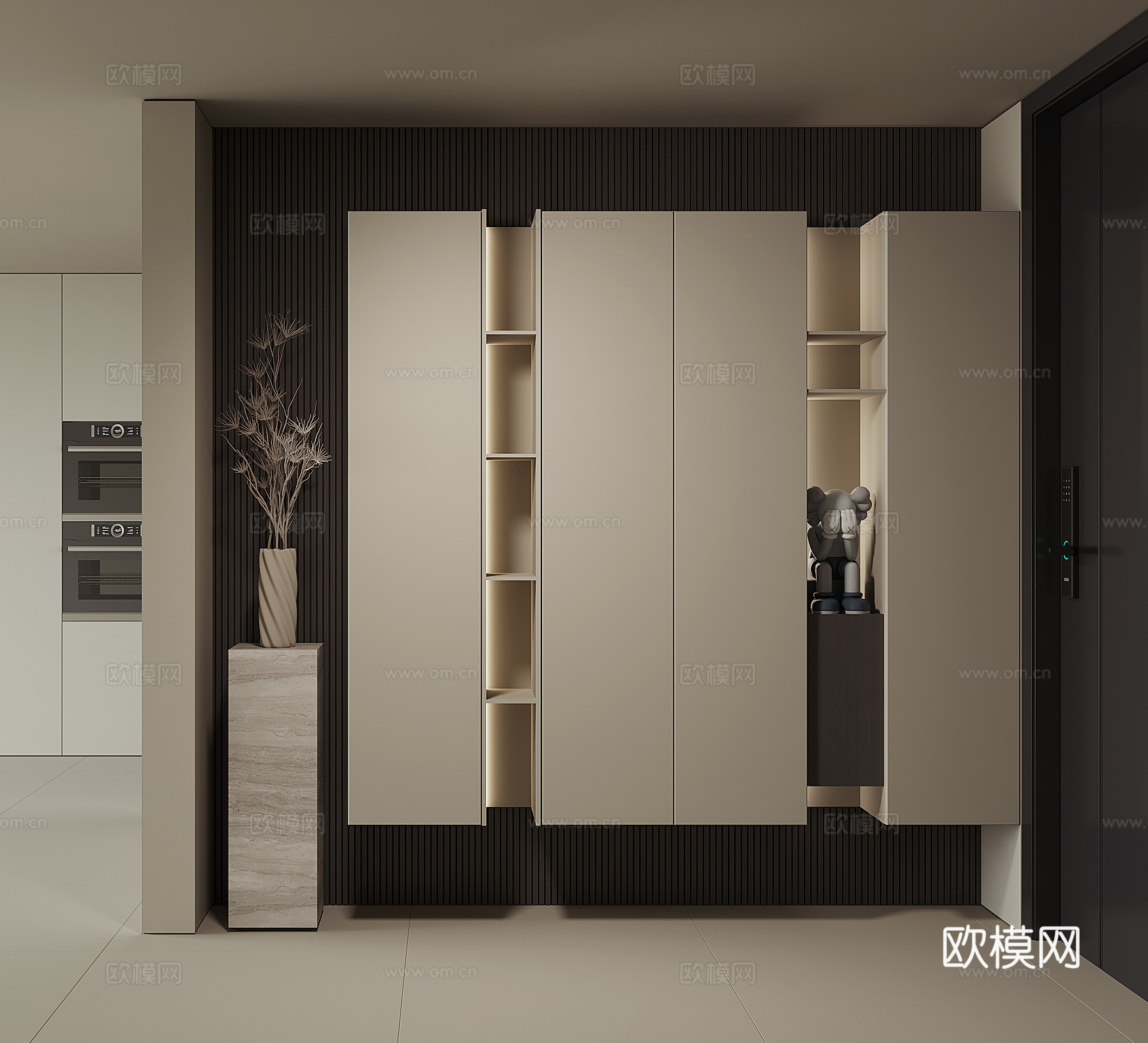 现代入户鞋柜su模型