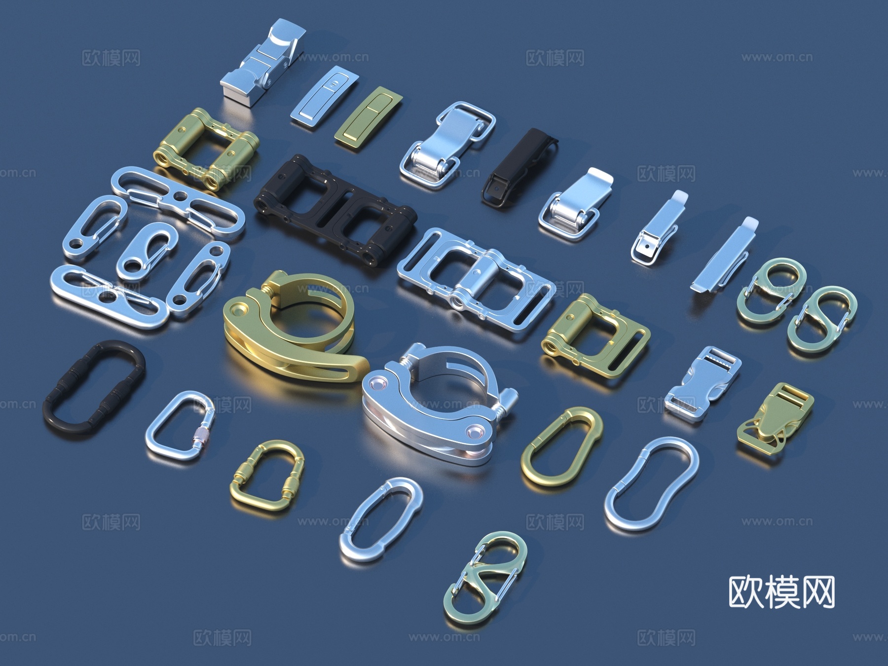 挂钩 挂扣 锁扣 安全扣 金属扣 五金零件 登山挂钩3d模型