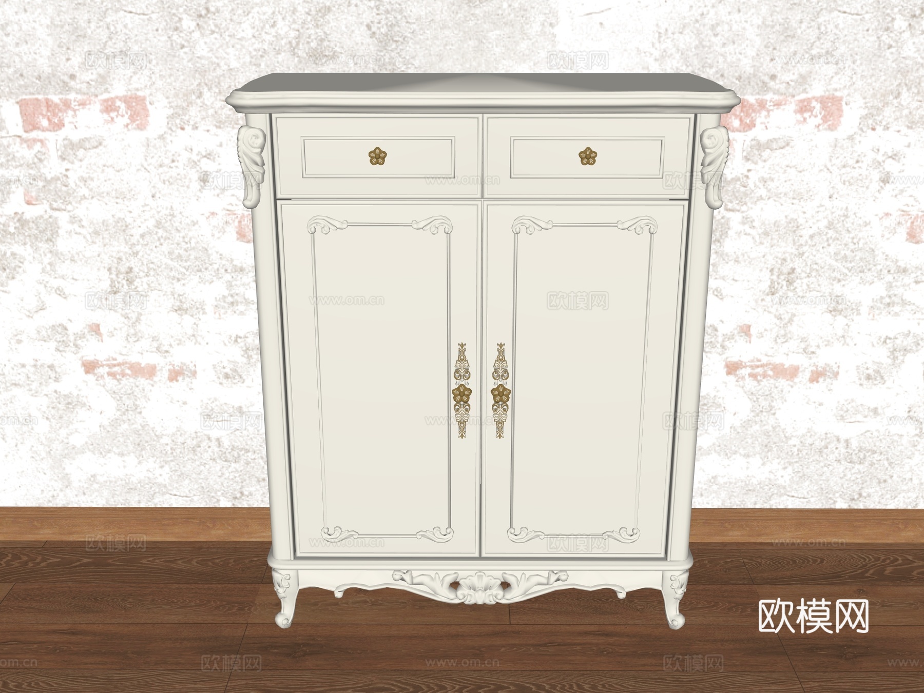 装饰柜 储物柜 餐边柜su模型下载（渲染图2）