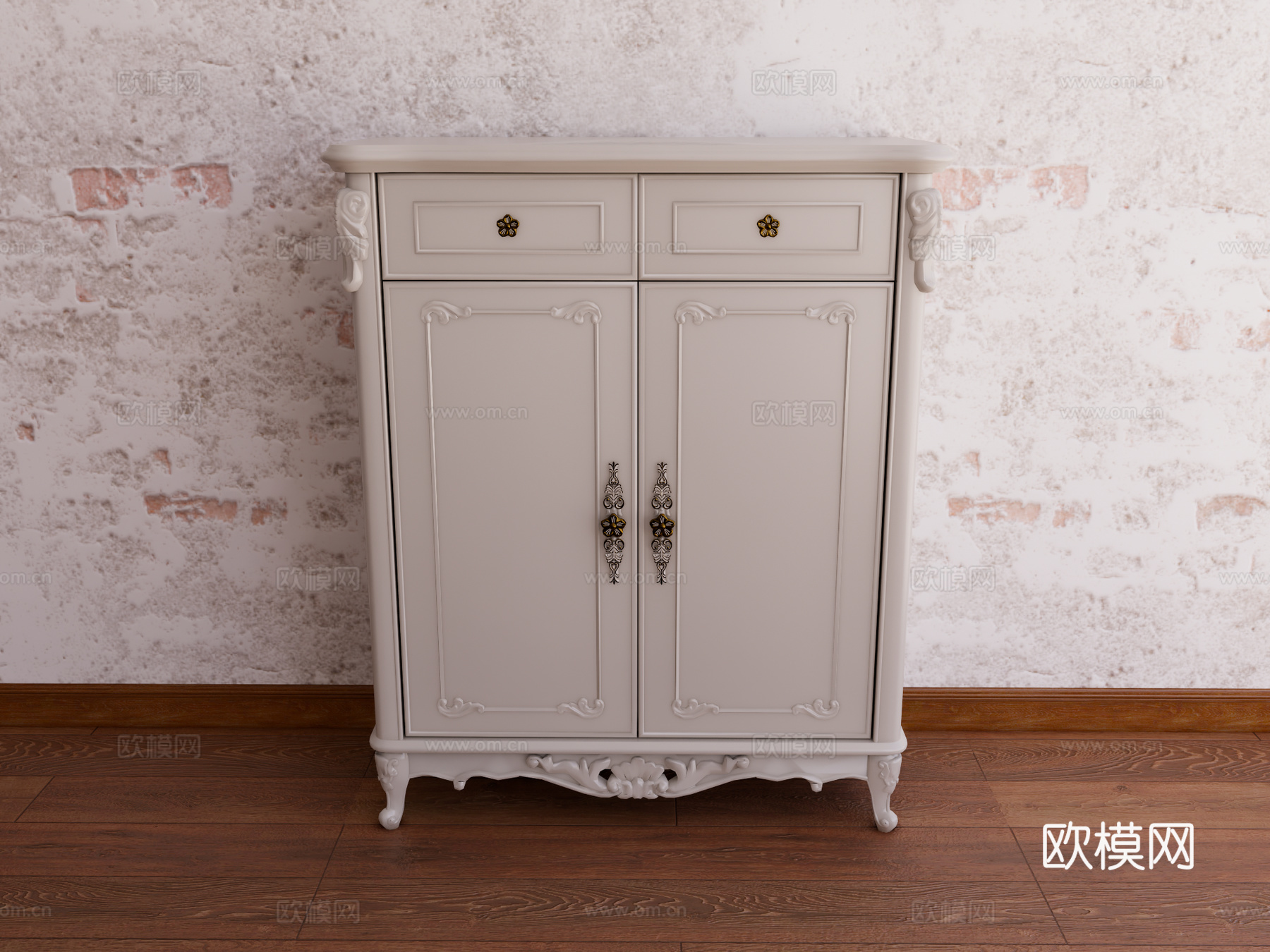 装饰柜 储物柜 餐边柜su模型下载（渲染图1）
