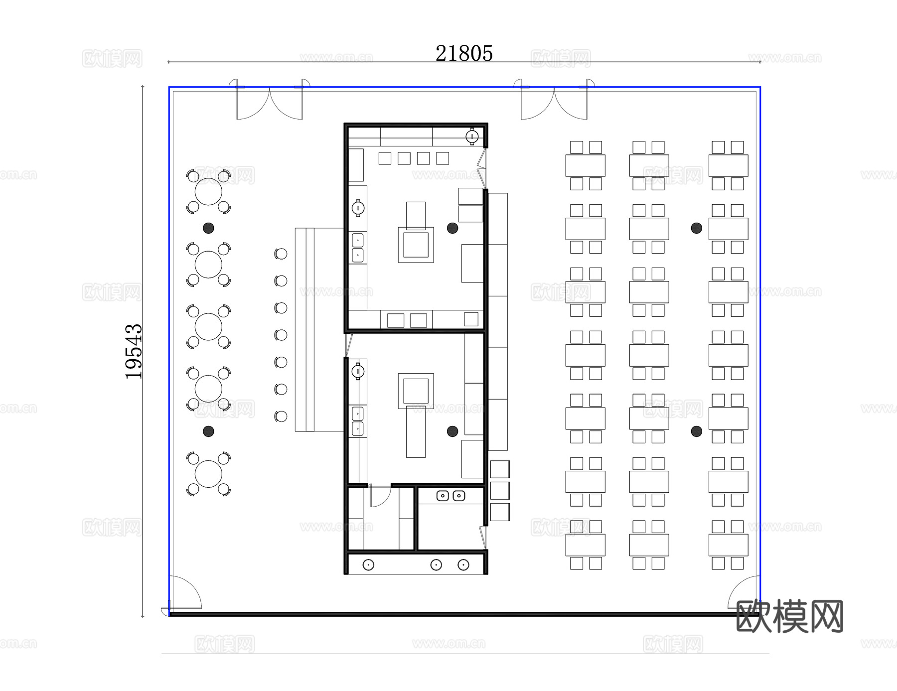 酒店早餐区域 酒店晨餐区 早餐用餐区 酒店自助早餐区cad施工图