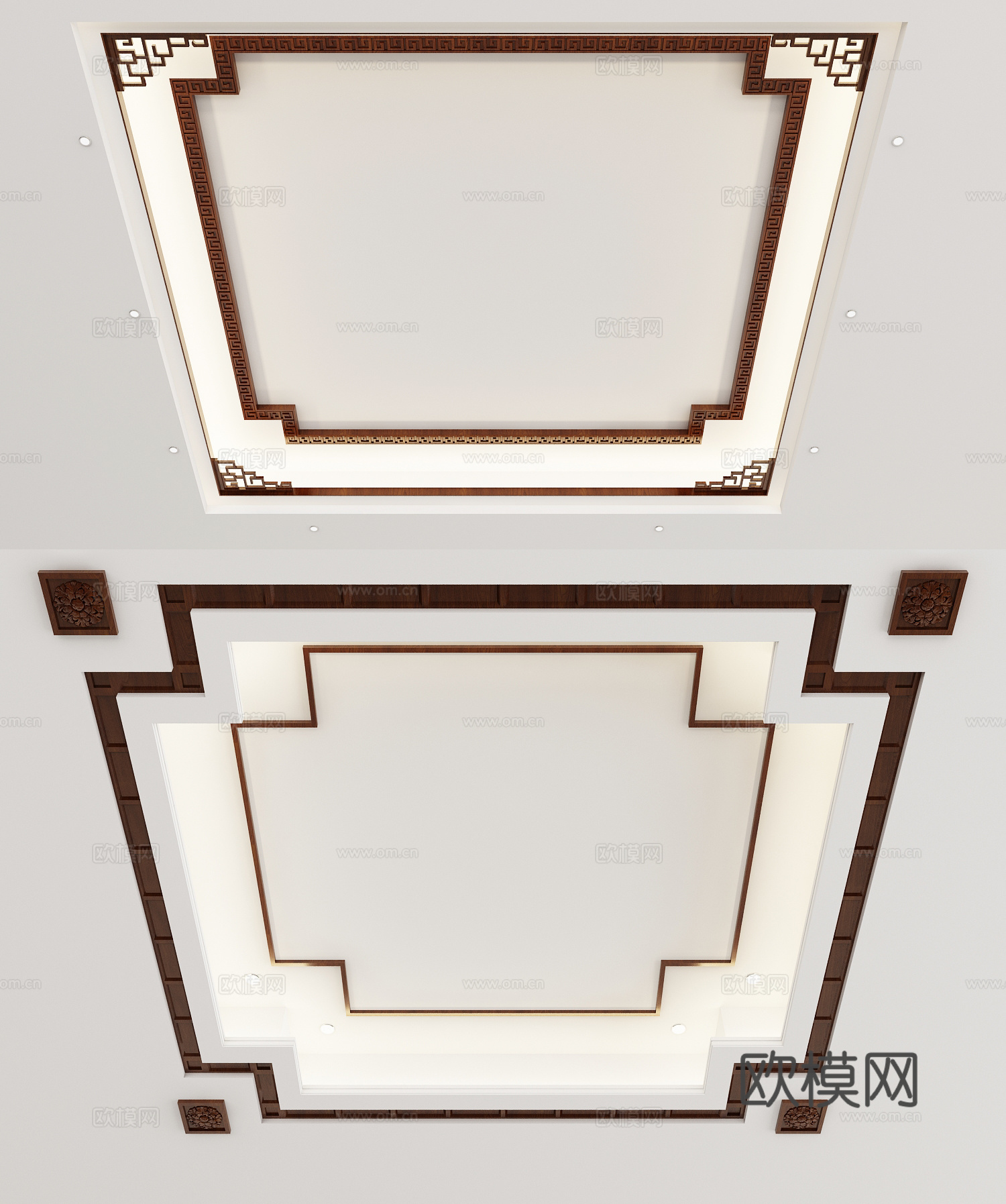 新中式天花吊顶3d模型