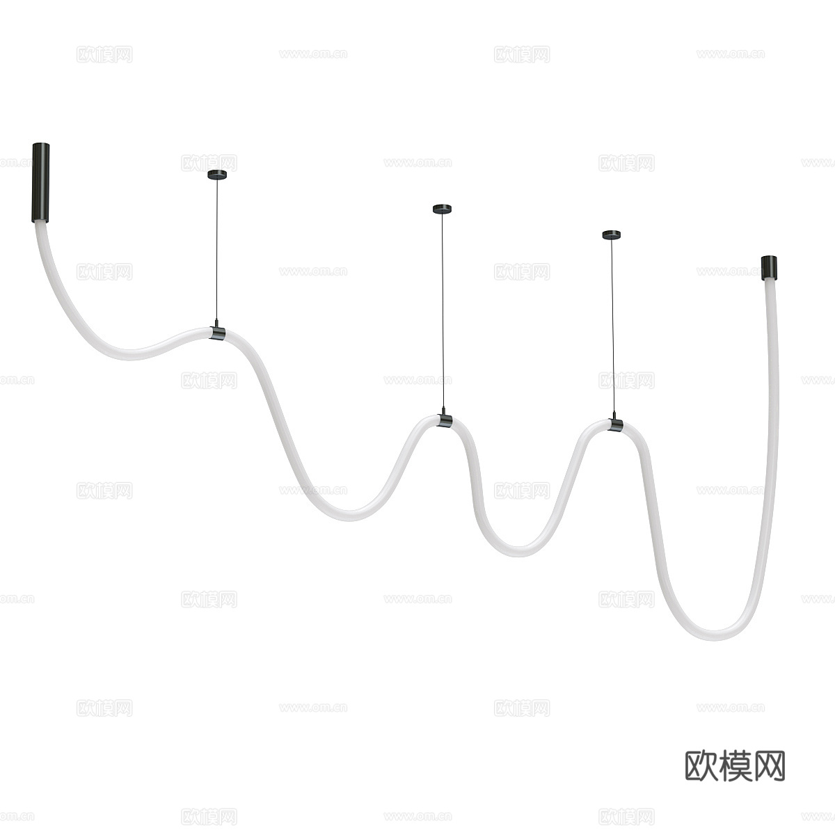 现代轻奢 Freelight Pdnt 线性吊灯3d模型