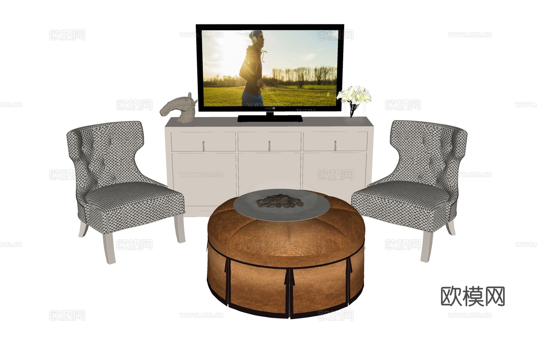 单人沙发沙发椅  休闲椅装饰椅餐椅  户外沙发茶几矮桌su模型