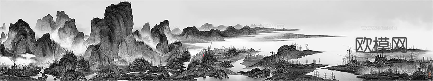 新中式国画水墨画