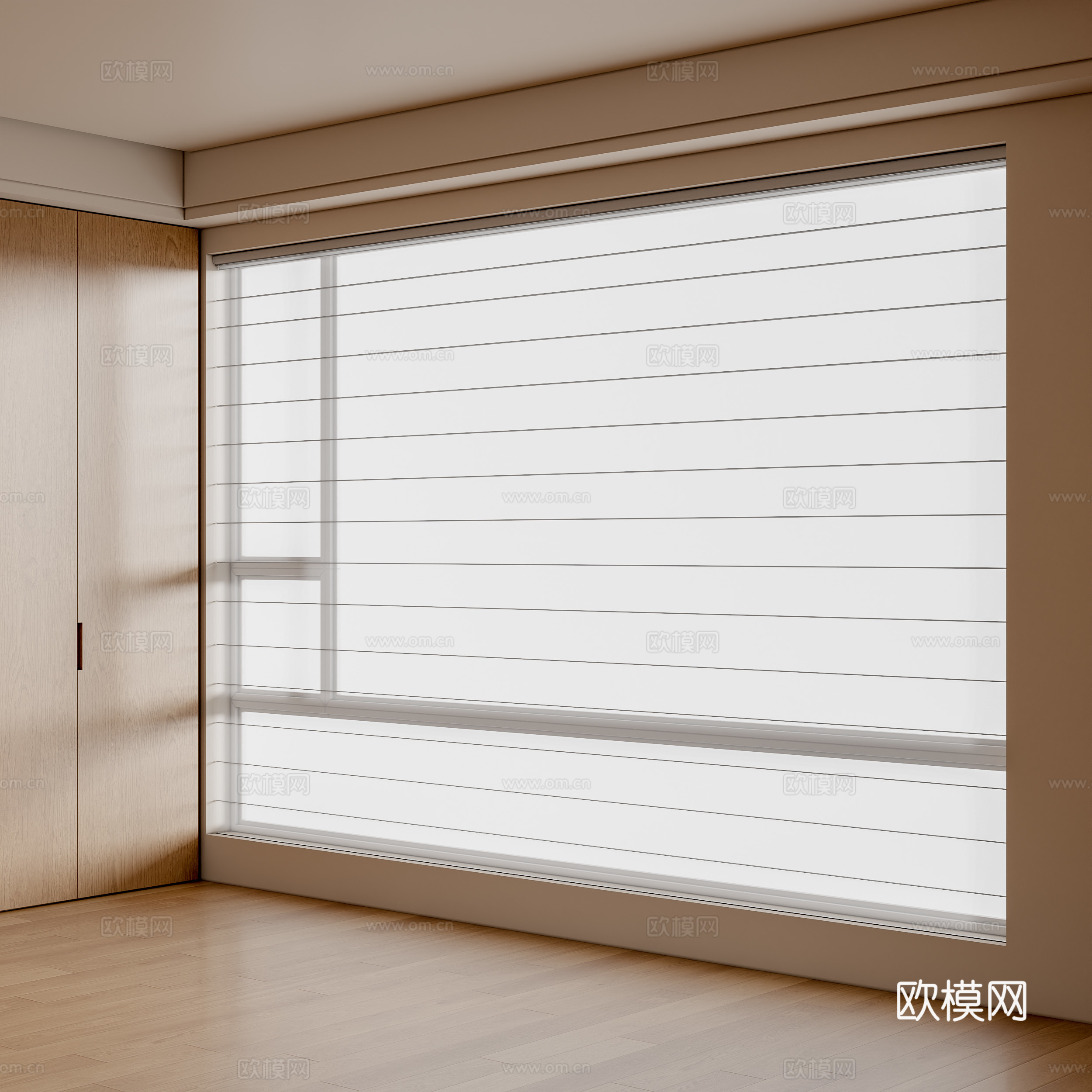 现代香格里拉窗帘su模型