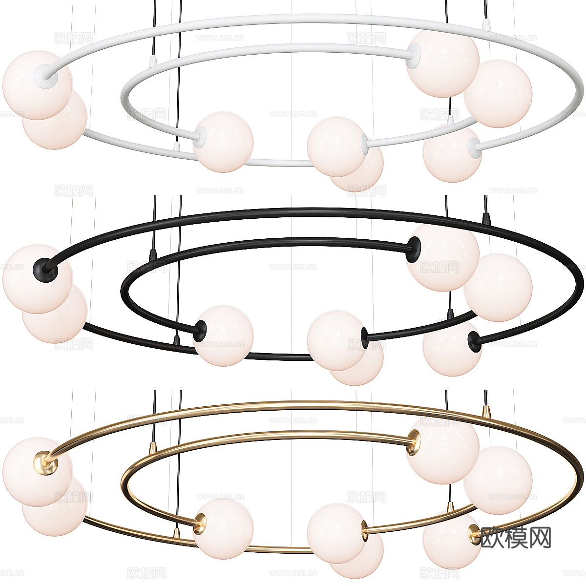 现代轻奢装饰吊灯3d模型