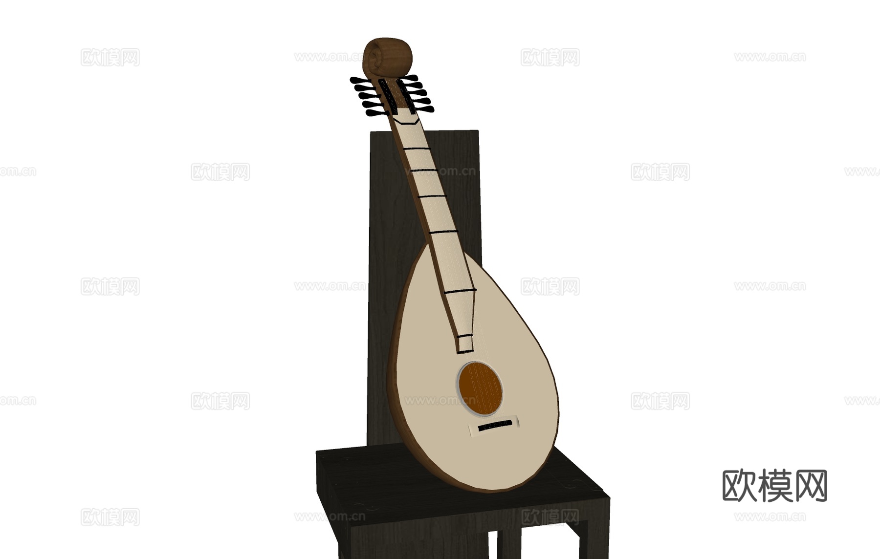 琵琶乐器 中国古典乐器su模型