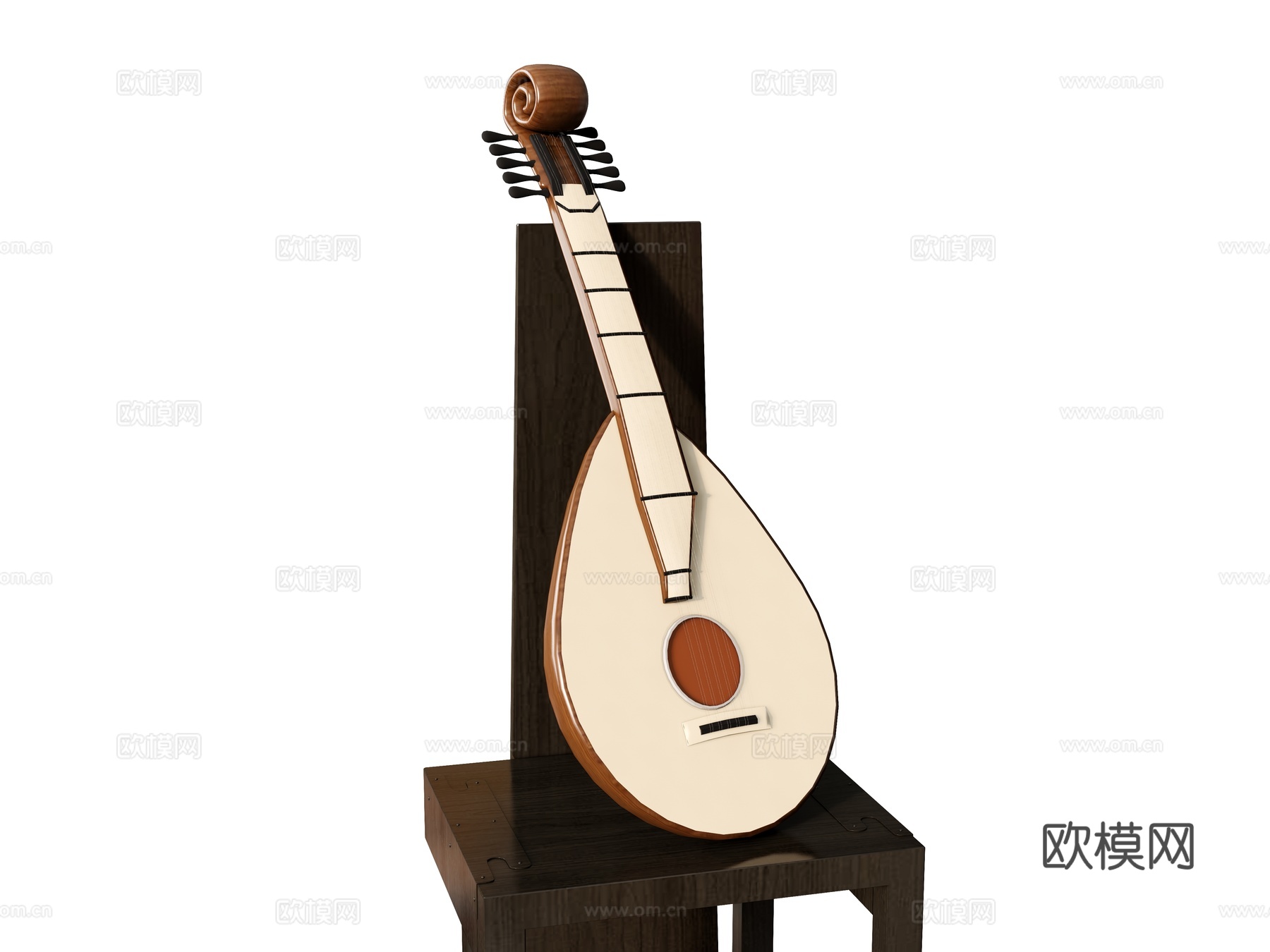 琵琶乐器 中国古典乐器su模型