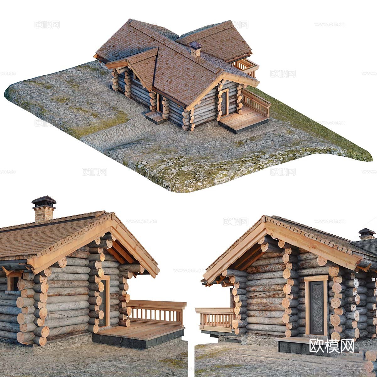 木屋浴场3d模型