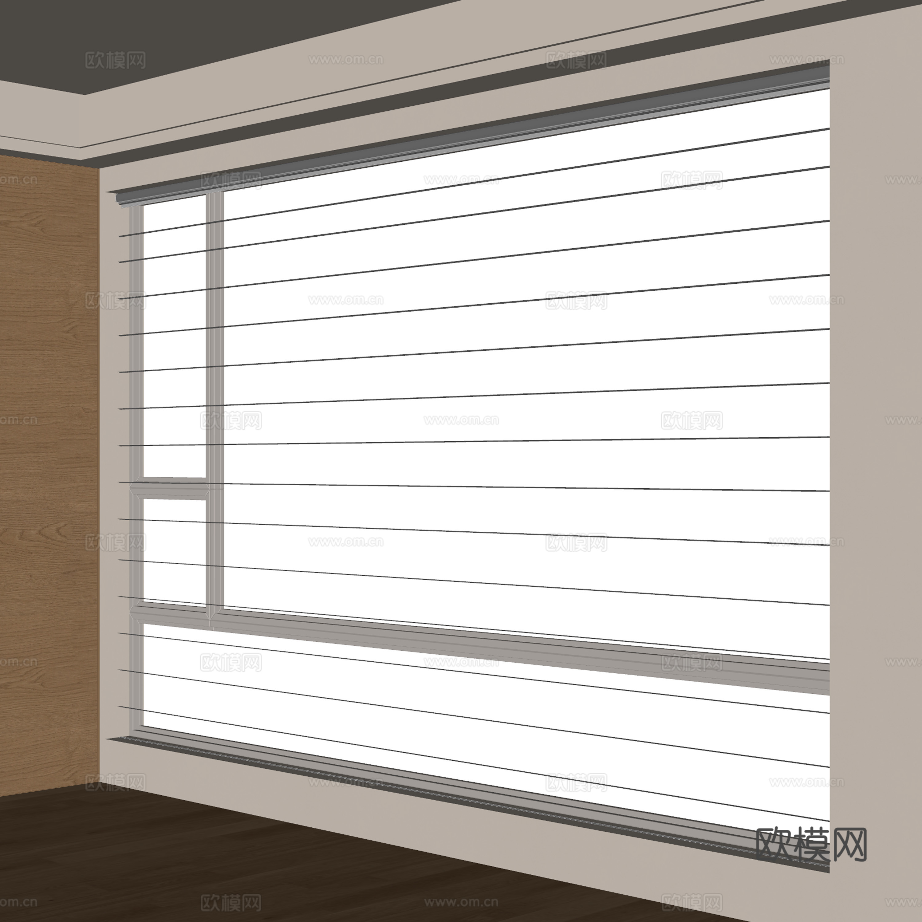 现代香格里拉窗帘su模型