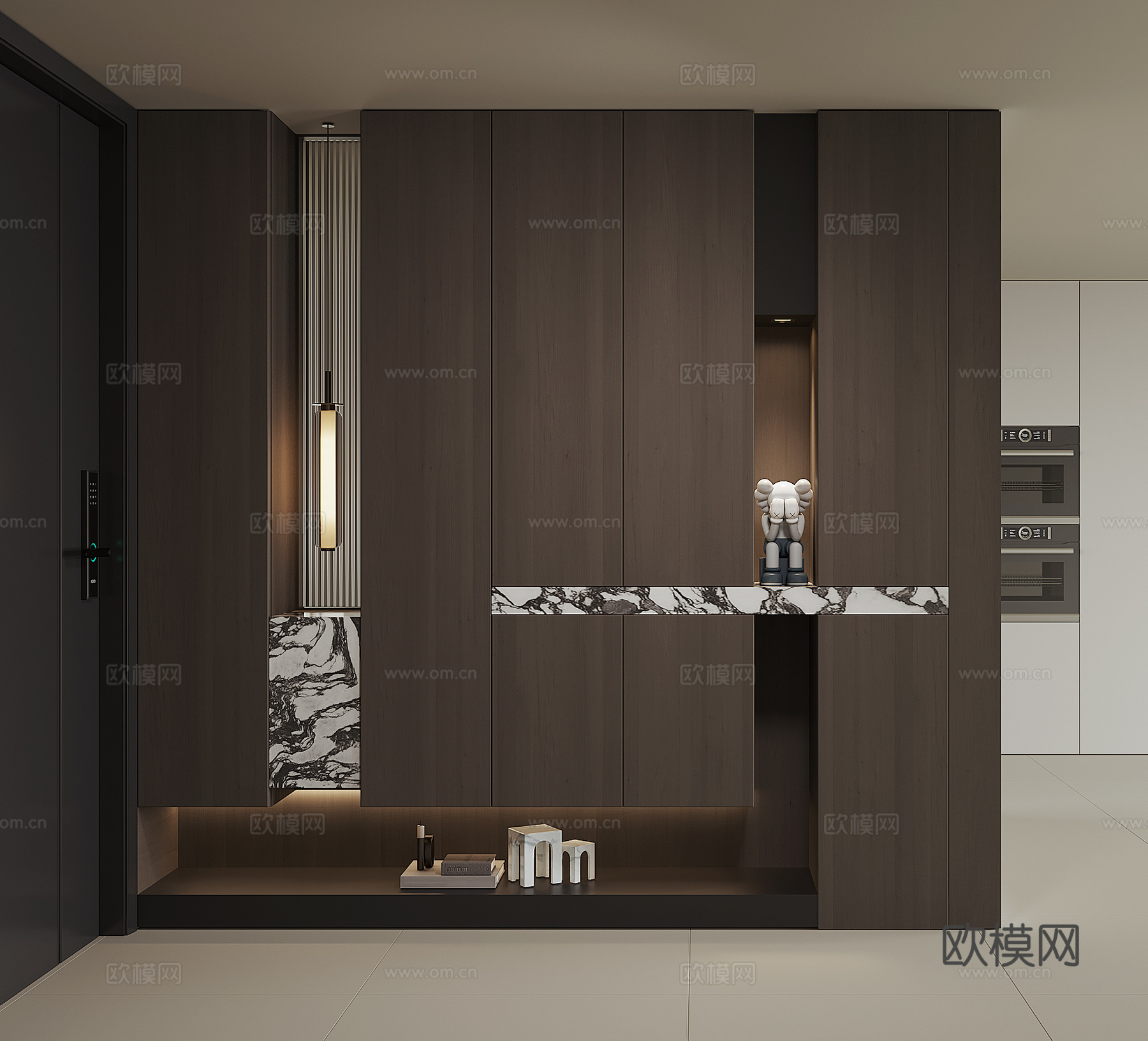 现代入户鞋柜su模型