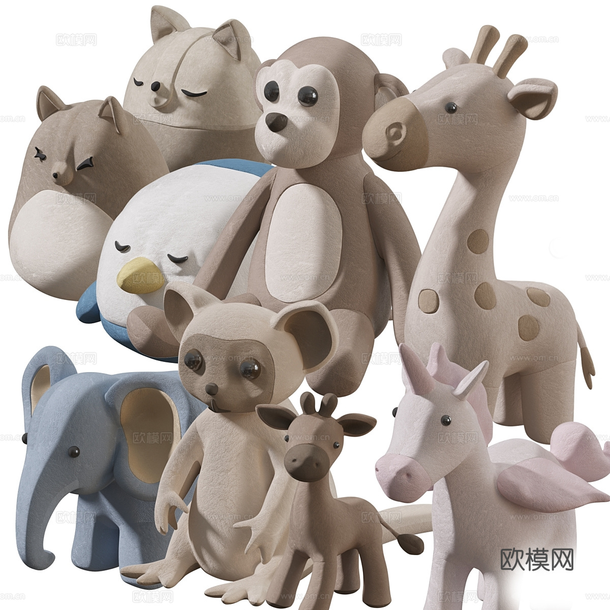 新中式儿童衣柜3d模型下载（渲染图3）